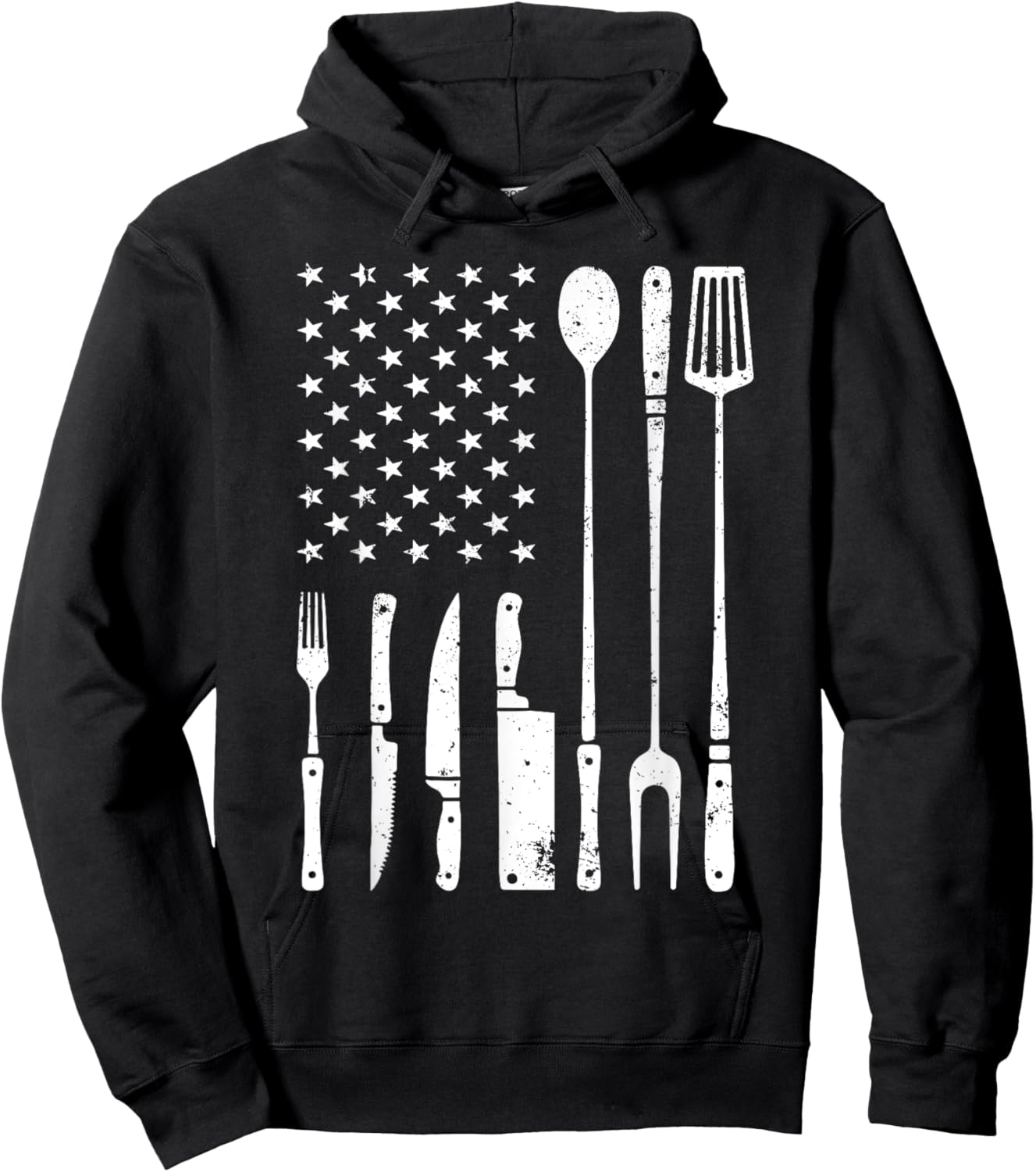 Cool Grilling Women US Flag BBQ Barbeque Smoker Hoodie - Hoodie | Black