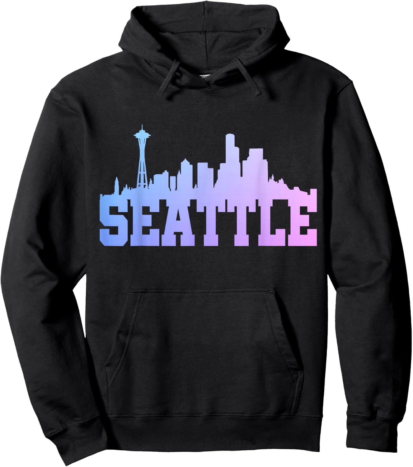 Seattle Washington Skyline Hoodie - Hoodie | Black