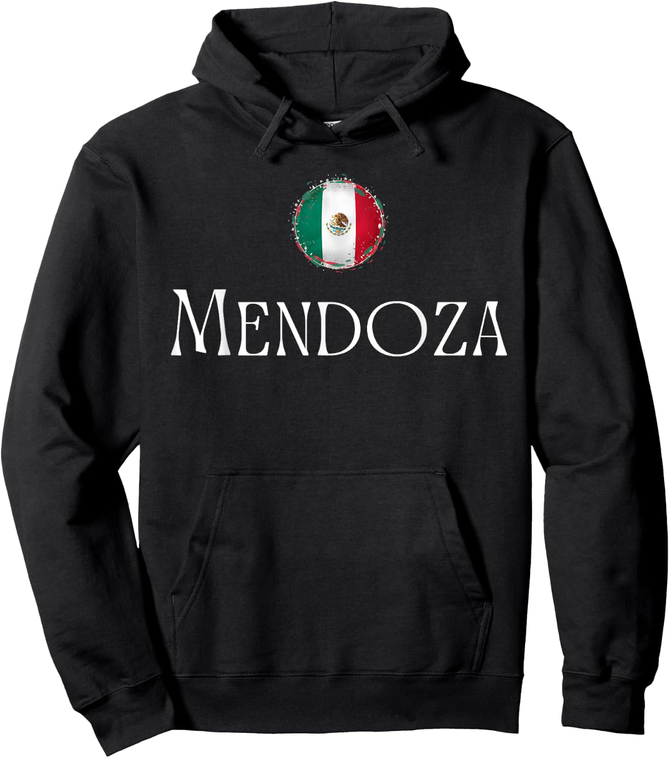 Mendoza Surname Mexican Hispanic Heritage Family Name Flag Hoodie - Hoodie | Black