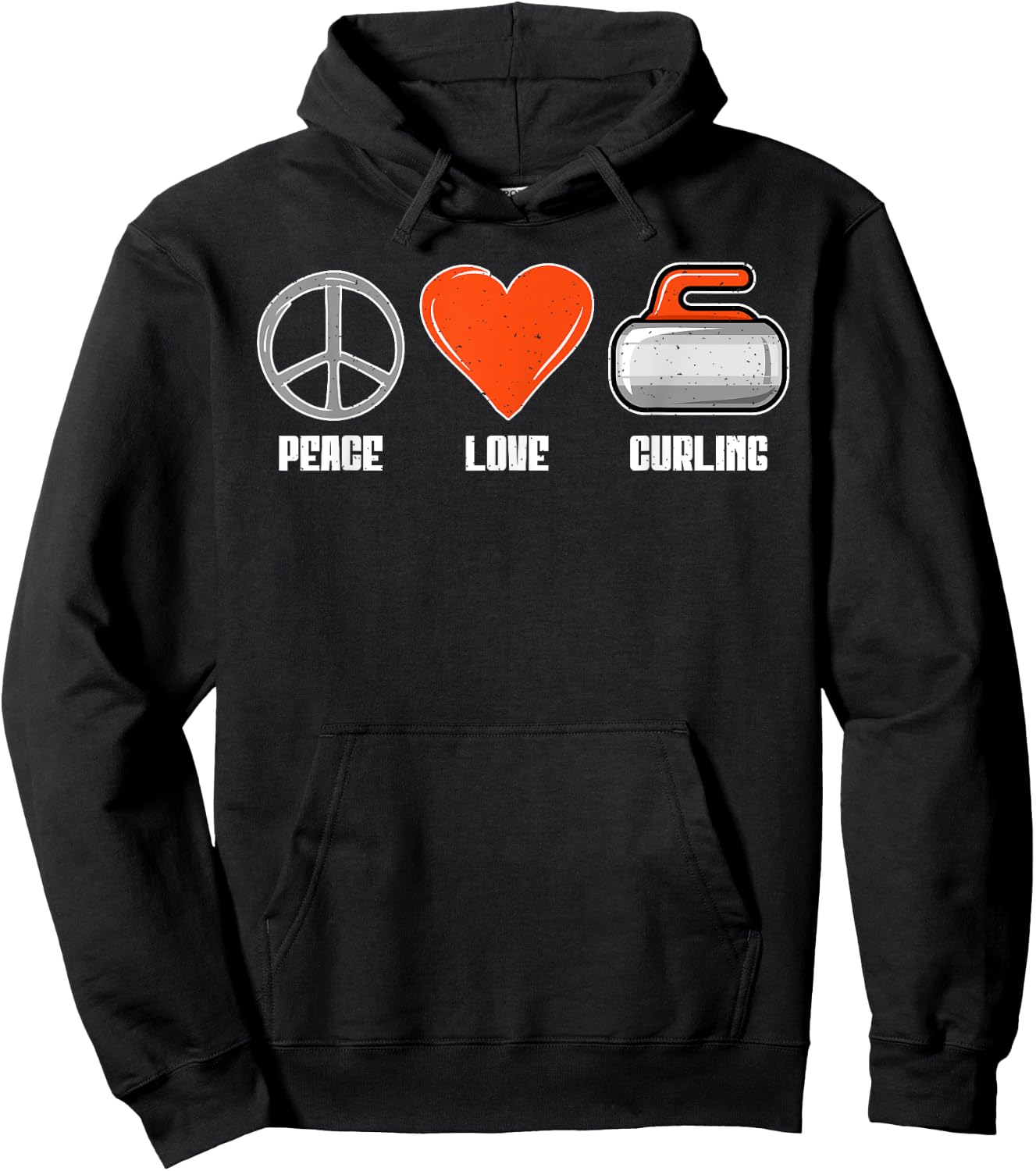 Peace Love Curling Hoodie - Hoodie | Black