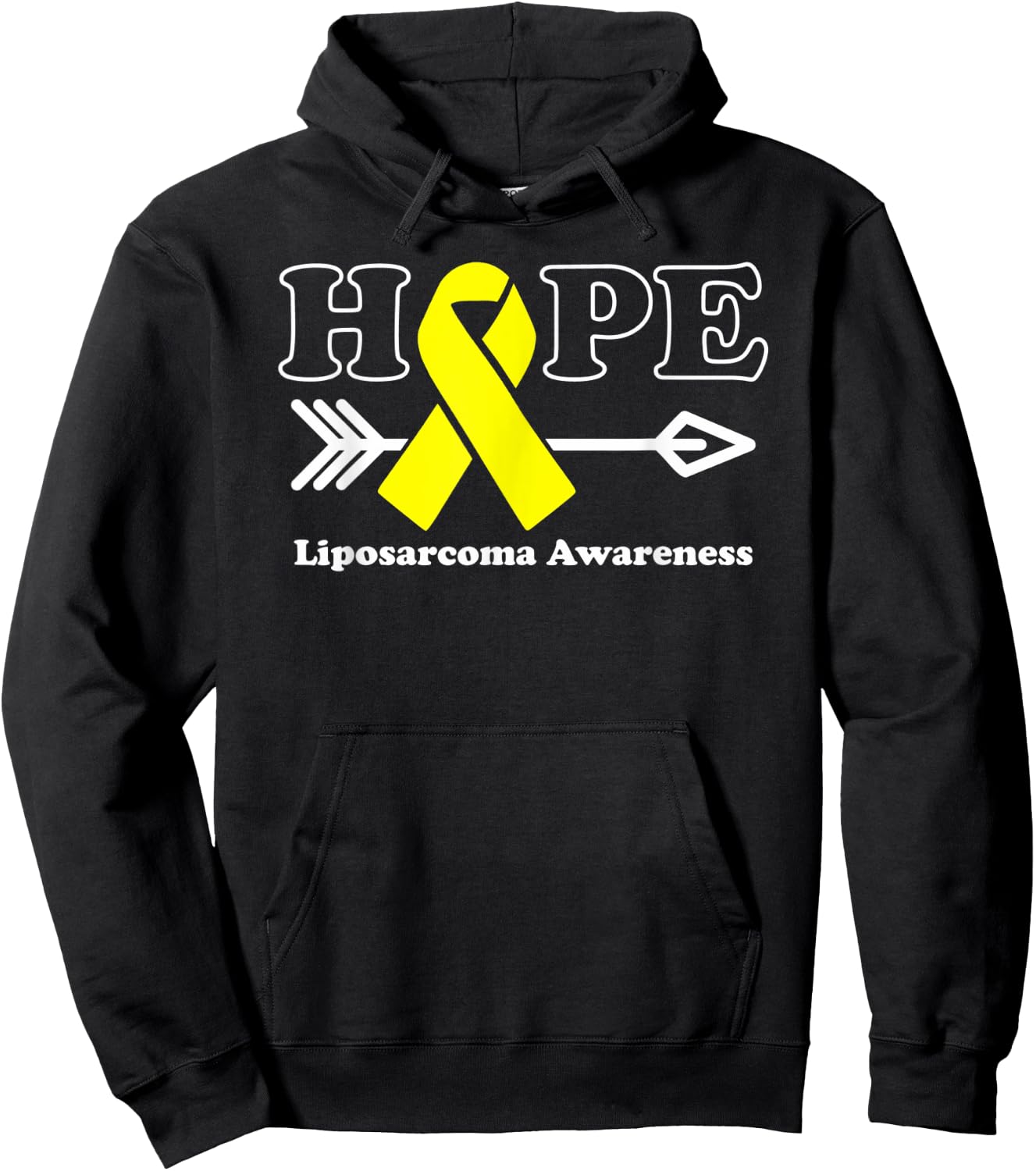 Hope - Liposarcoma Awareness Yellow Ribbon Hoodie - Hoodie | Black