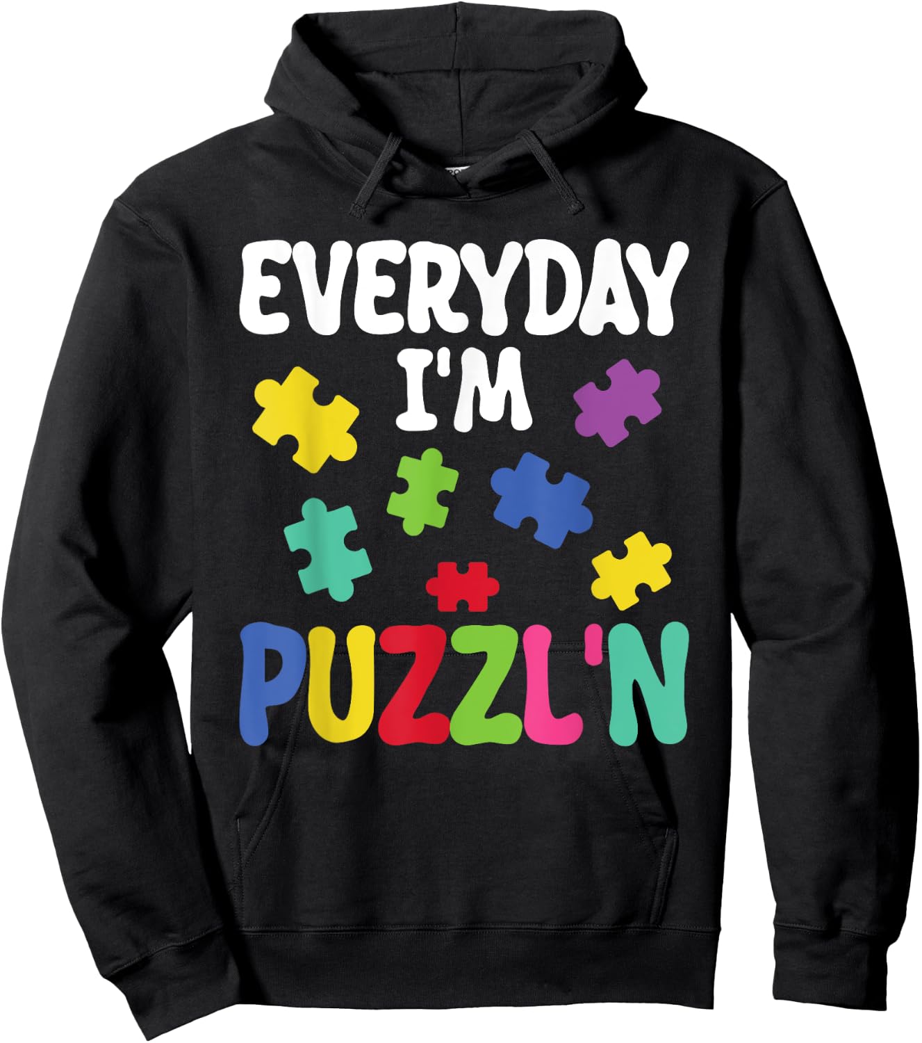 Puzzling Kids Everyday I'm Puzzl n Puzzler Jigsaw Puzzle Hoodie - Hoodie | Black