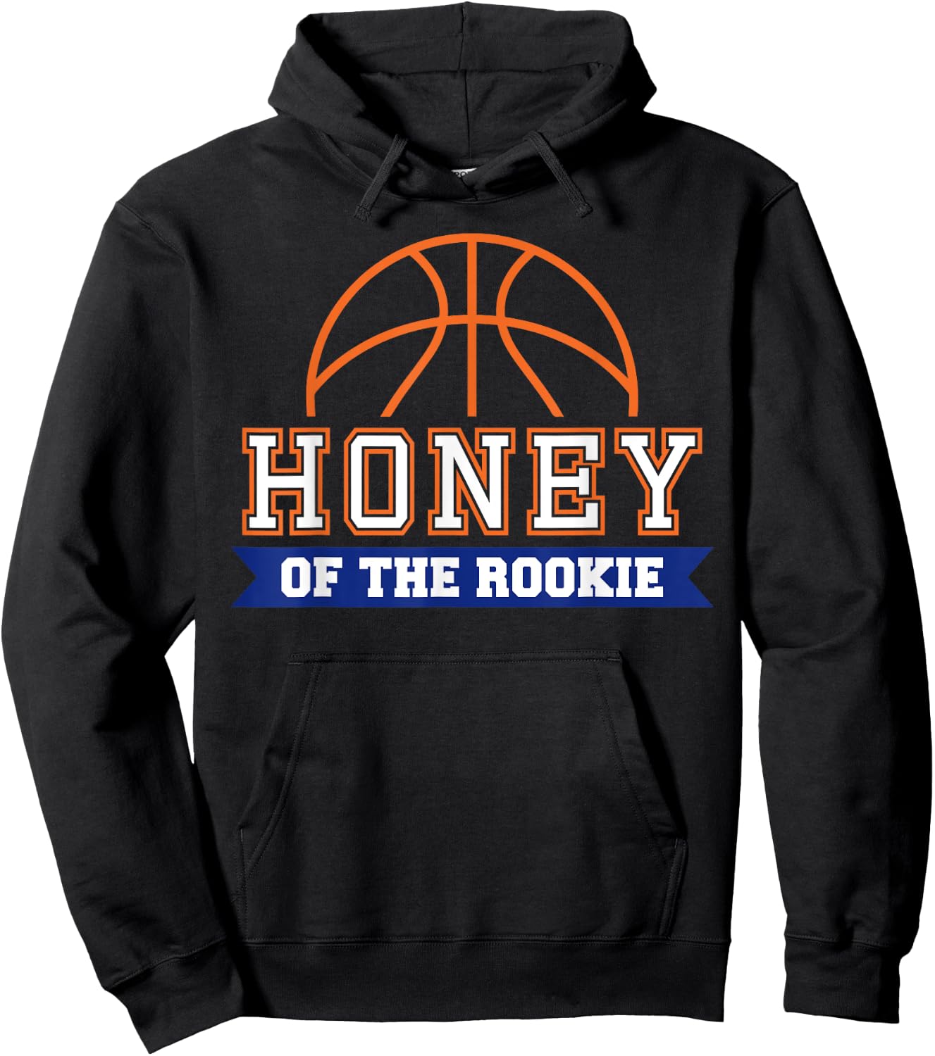 Honey of Rookie 1st Birthday Basketball Theme Matching Party Hoodie - Hoodie | Black