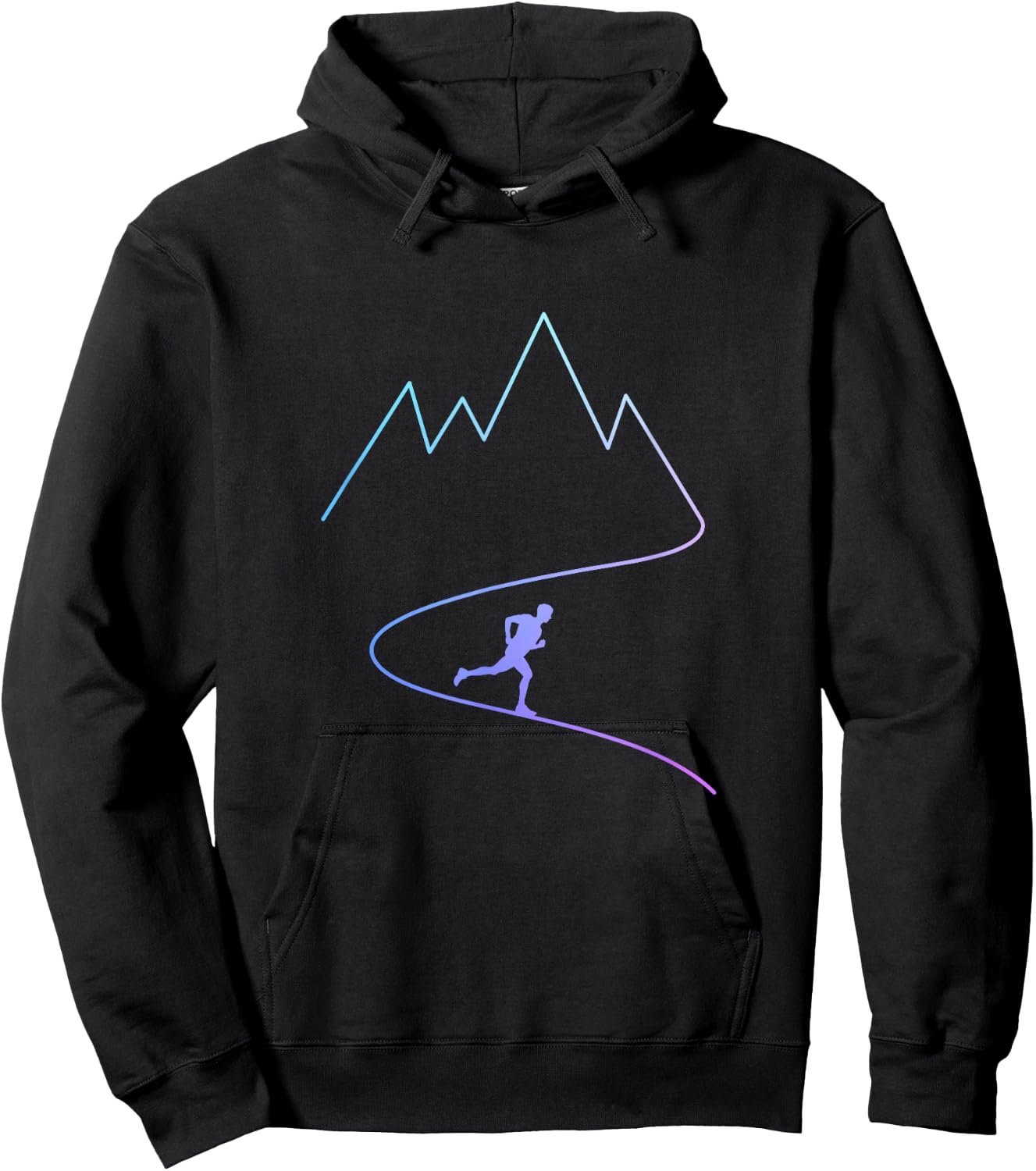 Trail Running Mountain Half Marathon Ultra Runner Marathoner Hoodie - Hoodie | Black