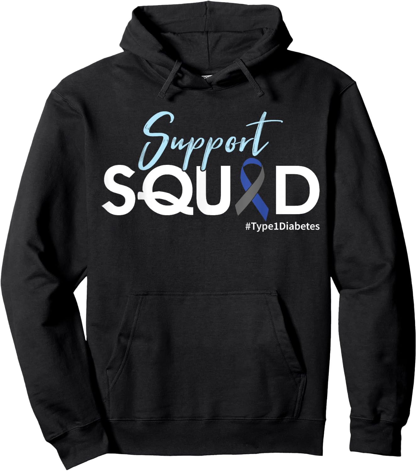 Support Squad - Type 1 Diabetes Awareness Hoodie - Hoodie | Black
