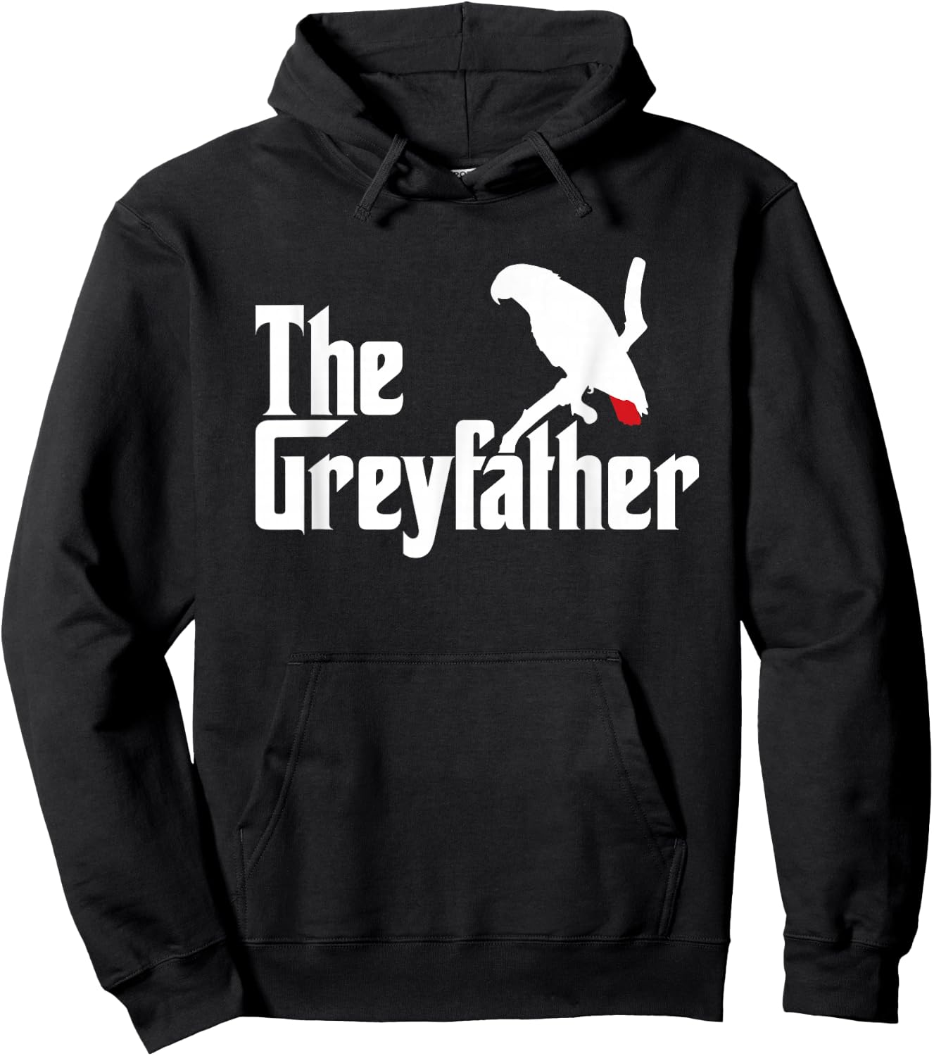 The Greyfather Funny African Grey Parrot Lovers Bird's Dad Hoodie - Hoodie | Black