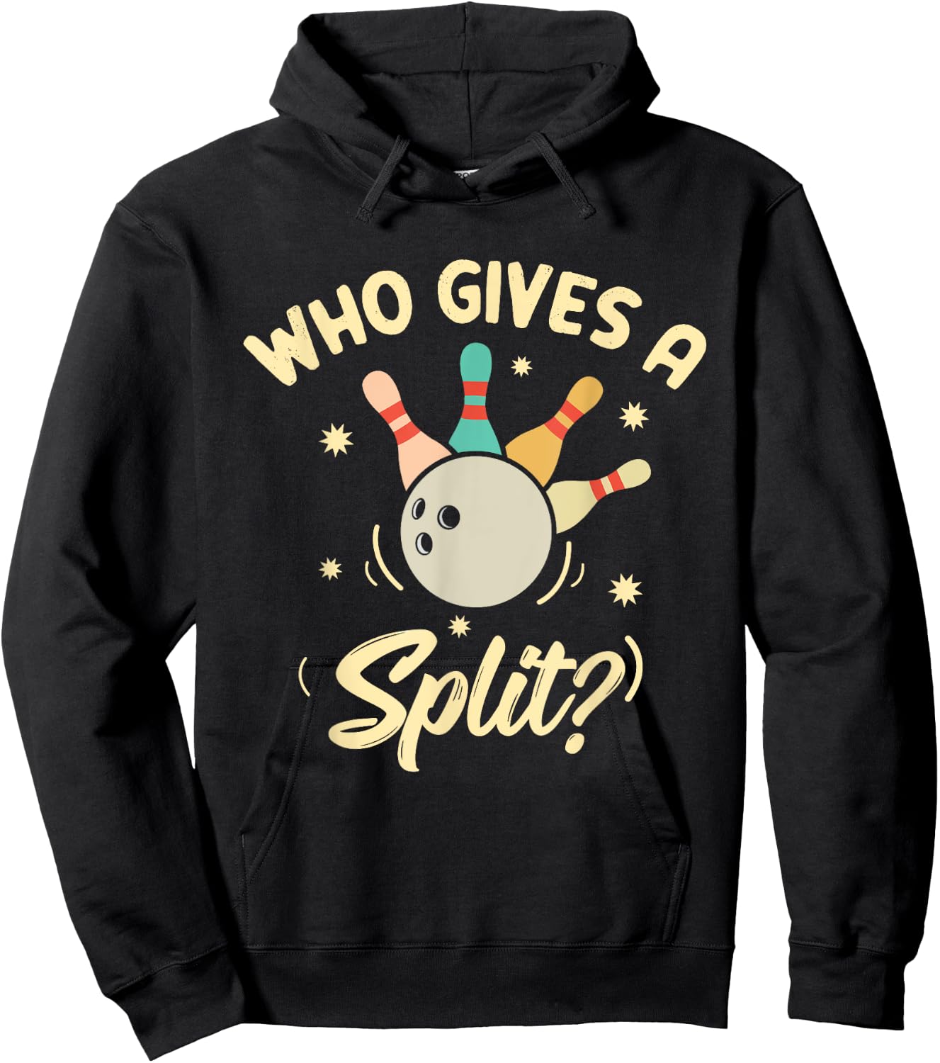 Who Gives A Split Funny Bowling Player Game Hoodie - Hoodie | Black