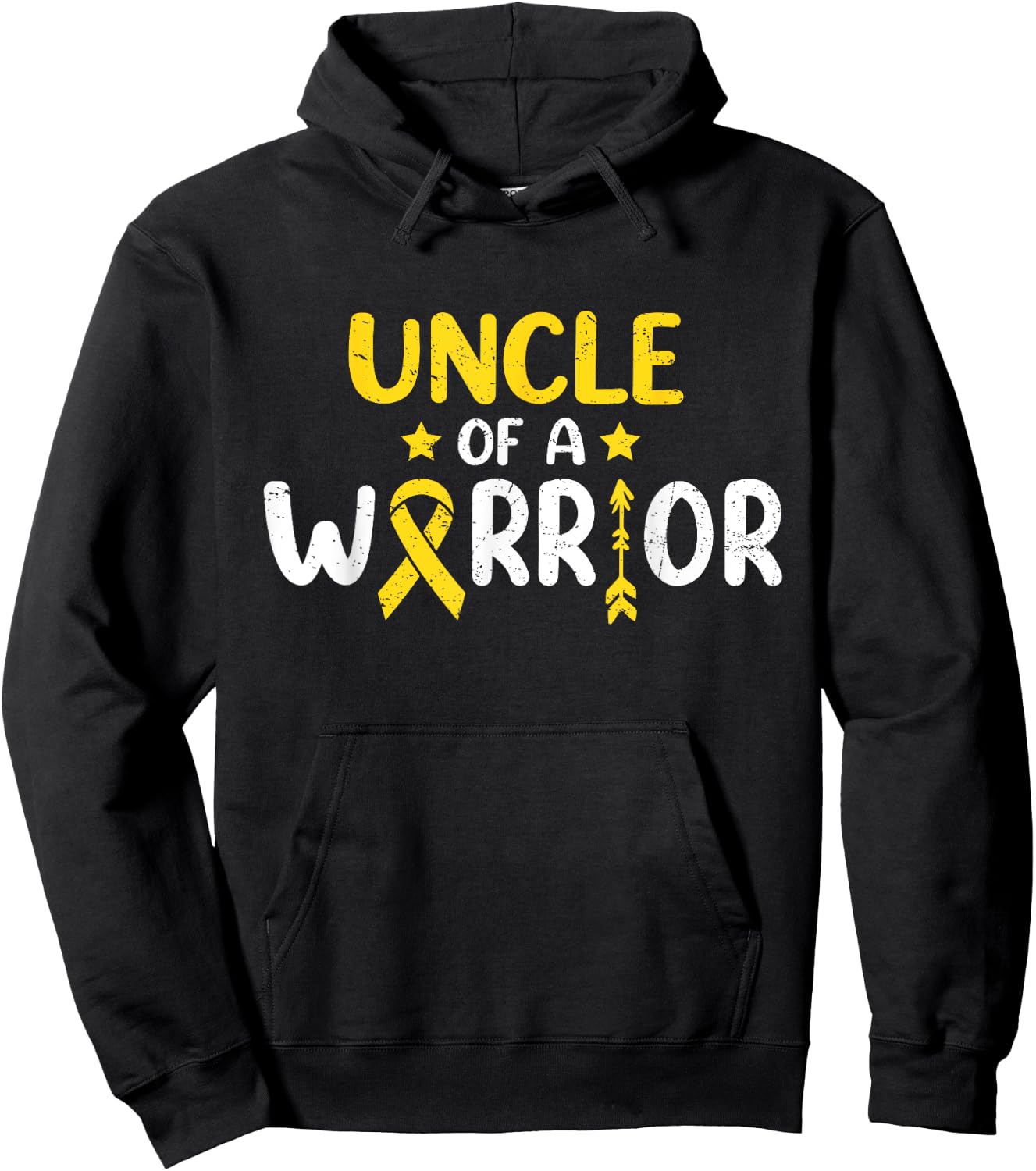 Uncle Of A Warrior Childhood Cancer Family Matching Hoodie - Hoodie | Black