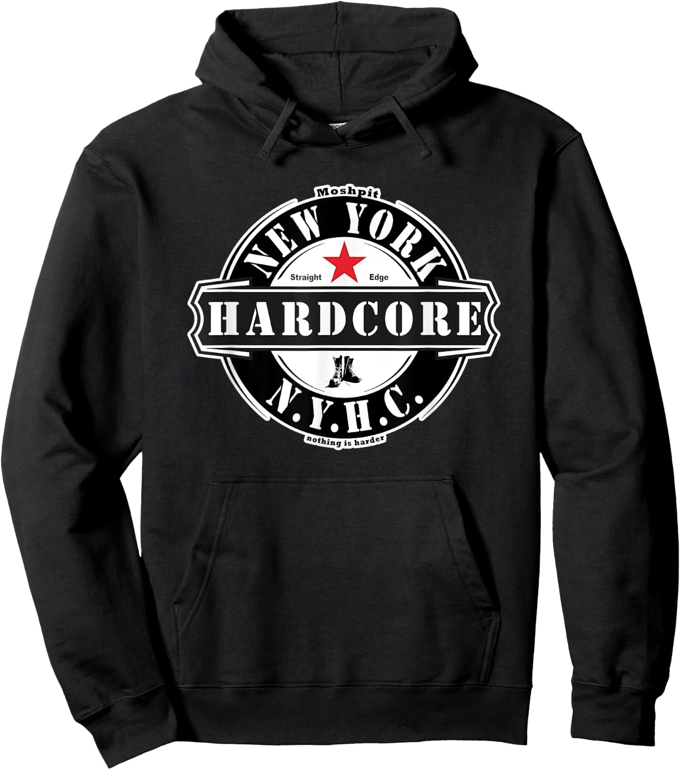 New York HARDCORE NYHC USA Straight Edge x vegan Streetwear Hoodie - Hoodie | Black