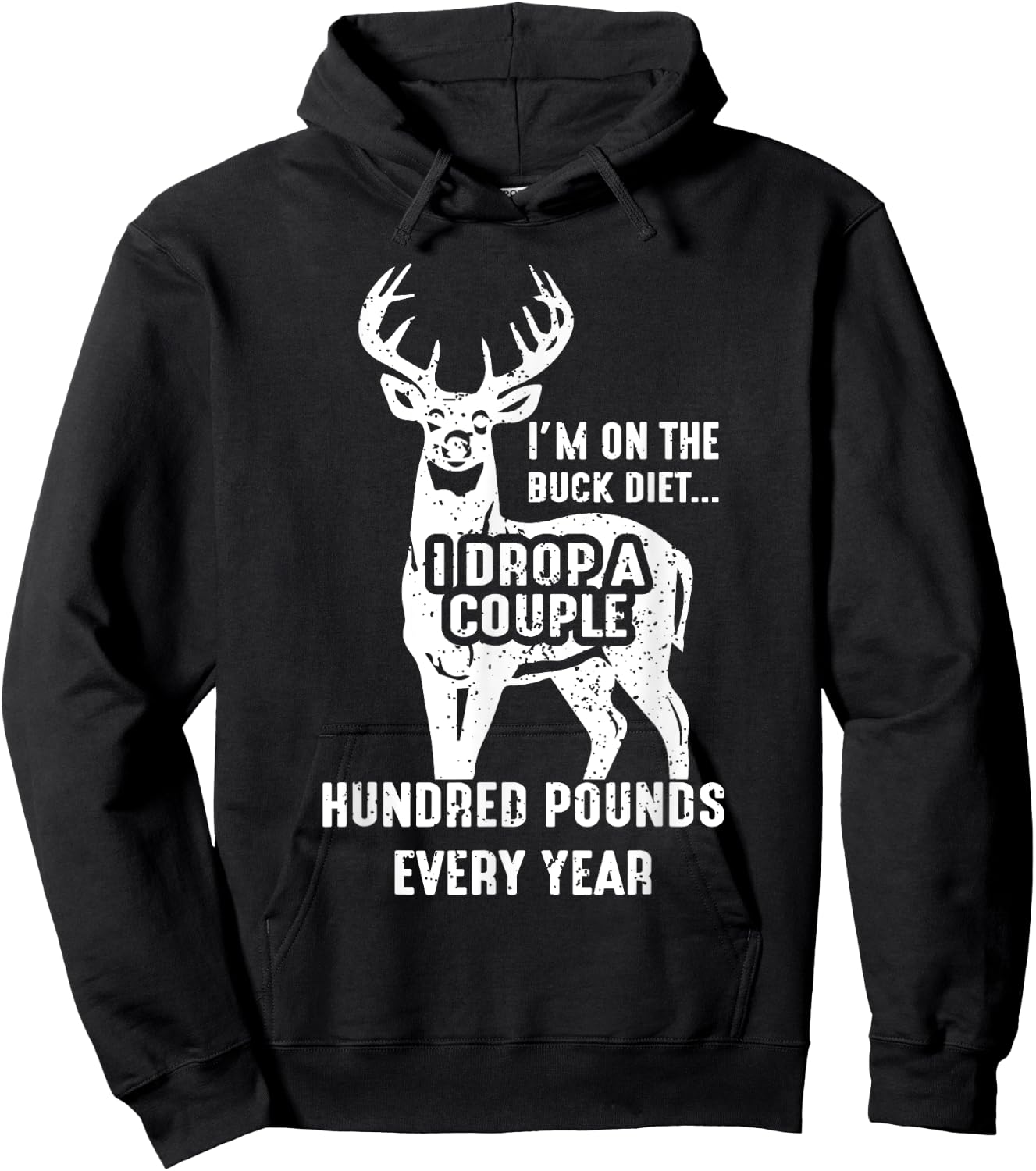 Vintage Buck Deer Hunting Funny Buck Diet Women Hoodie - Hoodie | Black