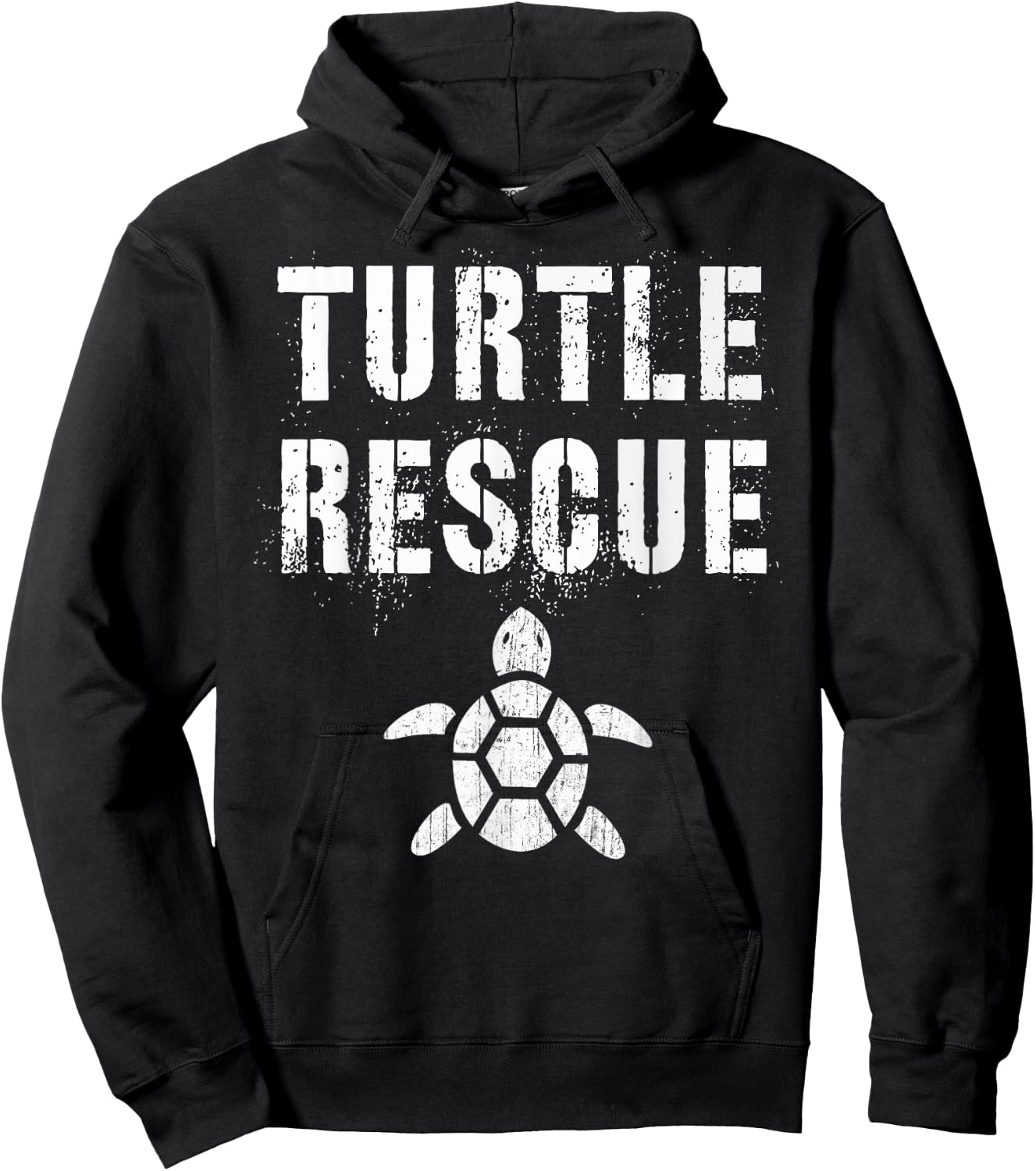 Vintage TURTLE RESCUE Squad Conservationist Green Earth Day Hoodie - Hoodie | Black