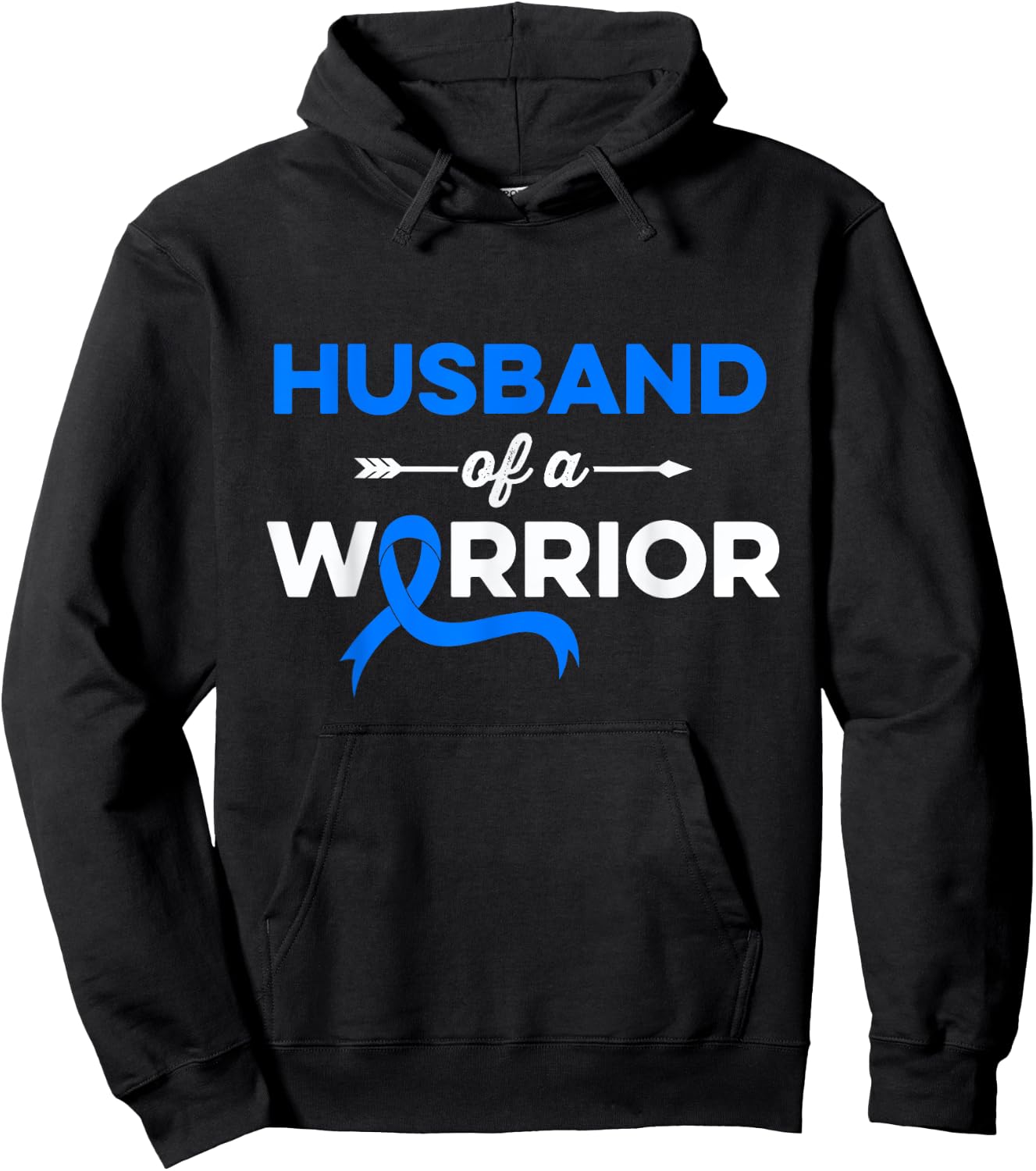 Husband Of a Colon Cancer Warrior Family Colon Cancer Hoodie - Hoodie | Black
