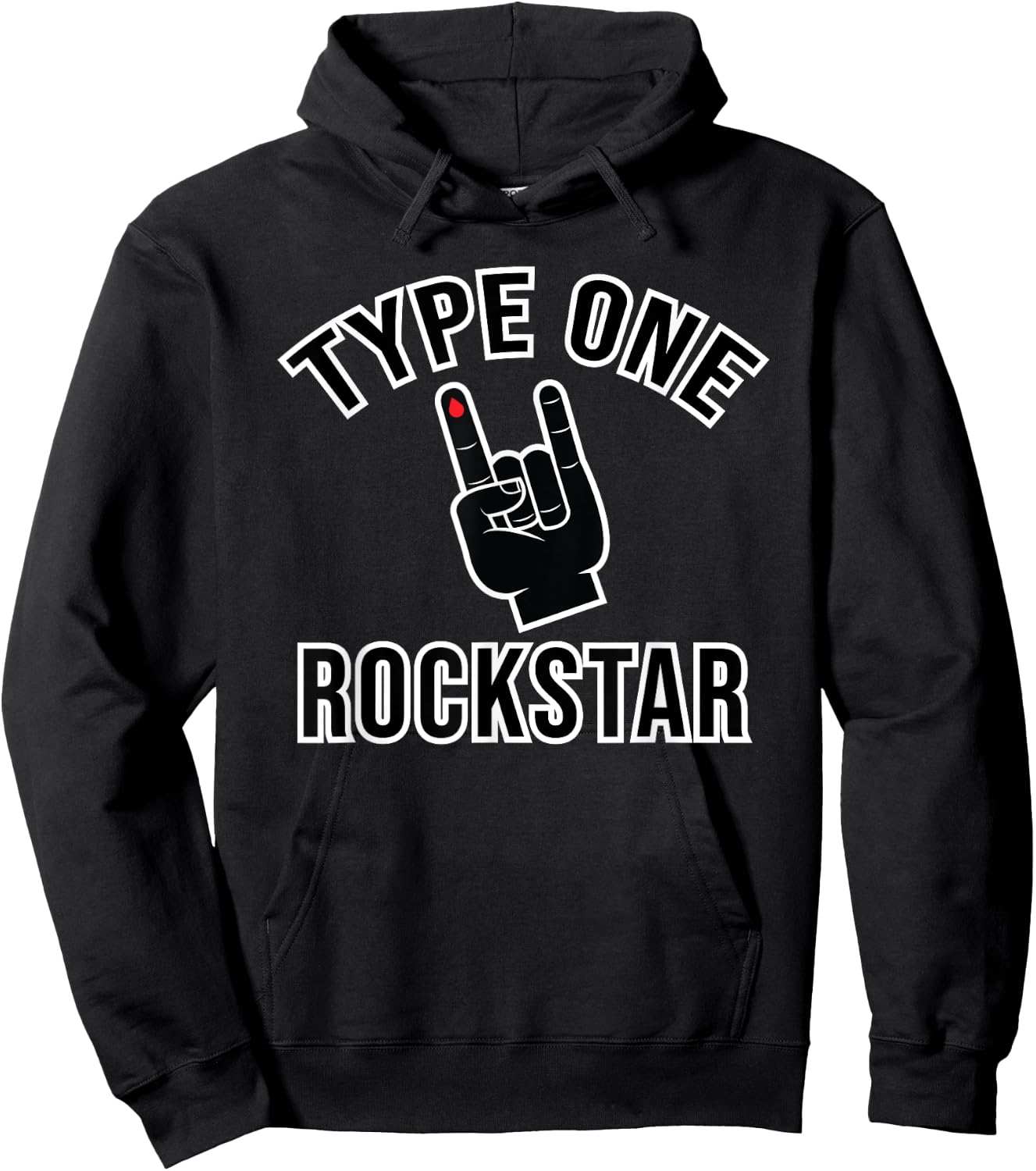 Type 1 Diabetes T1D Rockstar Funny Awareness Diversary Hoodie - Hoodie | Black