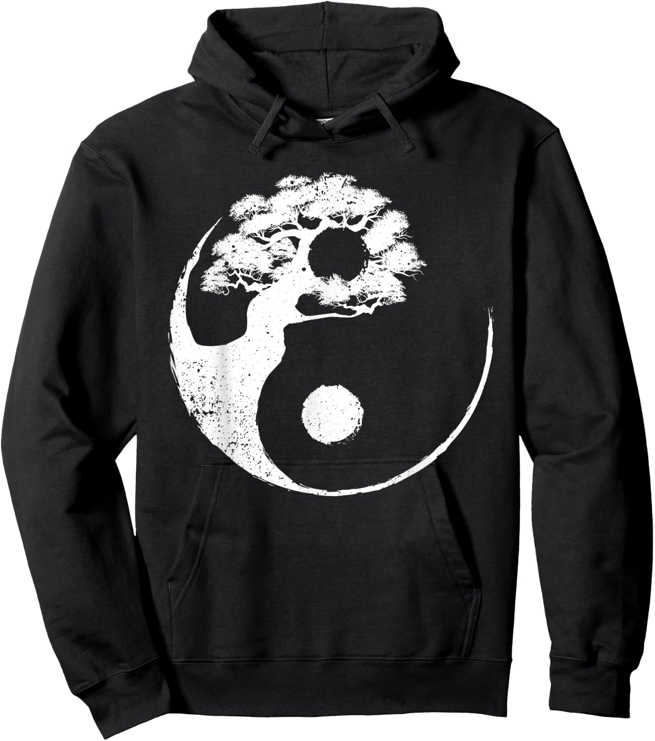Cute Yin Yang Design Buddhist Men Women Bonsai Tree Lovers Hoodie - Hoodie | Black
