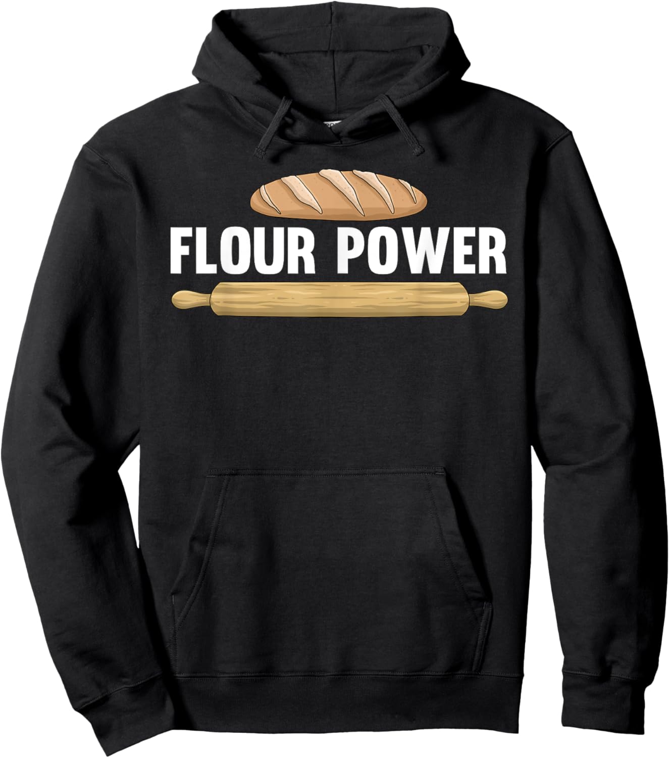 Cool Baking Art Women Flour Power Bread Cookie Baker Hoodie - Hoodie | Black