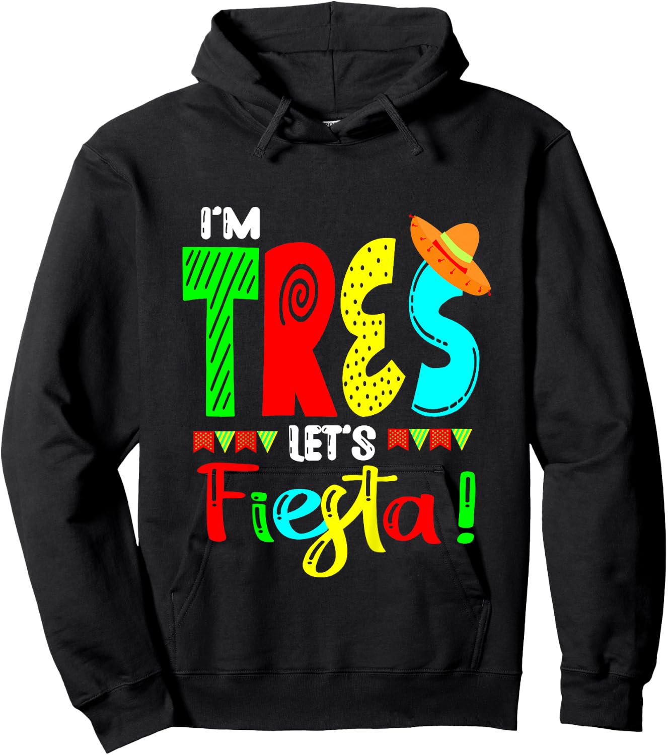 Kids I'm Tres Taco 3rd Birthday Gift Kids Boy Girl Hoodie - Hoodie | Black