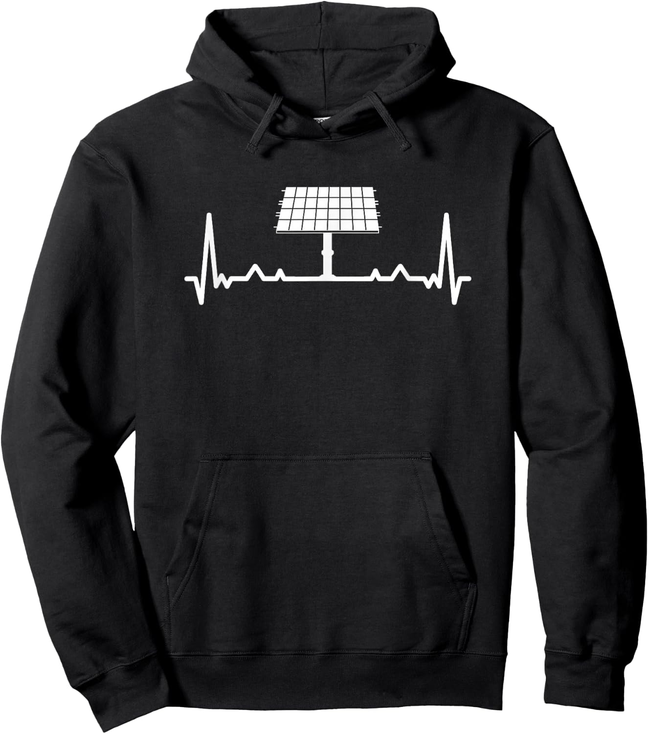 Vintage Renewable Energy Heartbeat Solar Panel Solar Power Hoodie - Hoodie | Black