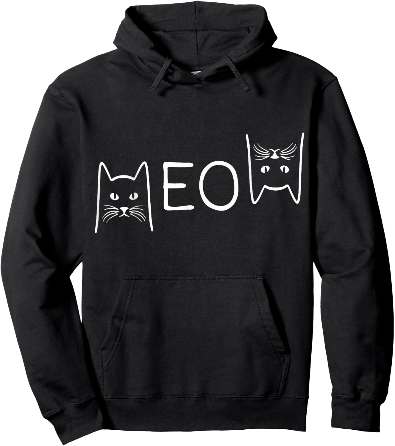 Meow Cat Shirt Meow Kitty Funny Cats Mom and Cat Dad Hoodie - Hoodie | Black