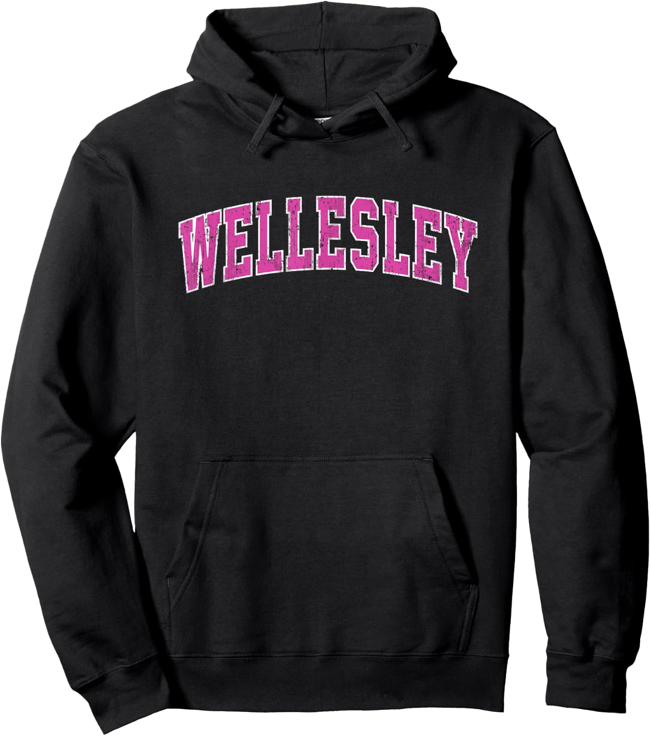 Wellesley Massachusetts MA Vintage Sports Design Pink Design Hoodie - Hoodie | Black