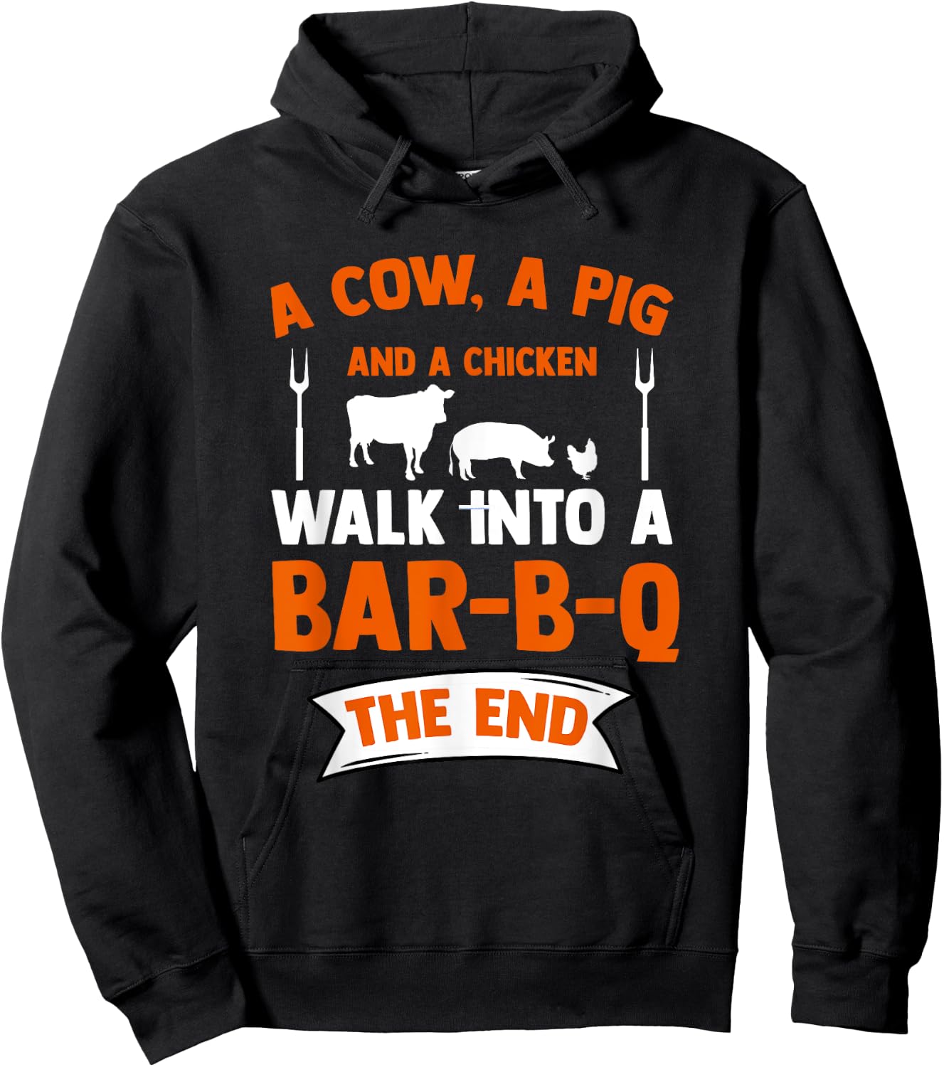 Smoke Grill Cow Pig Chicken Bar-B-Q Grilling Food Hoodie - Hoodie | Black