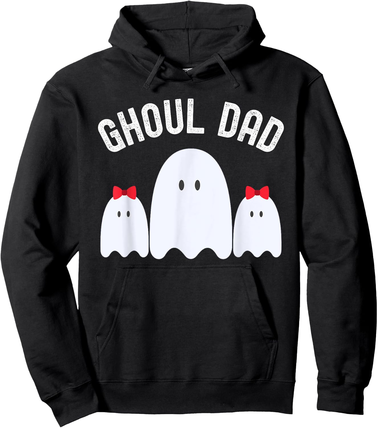 Ghoul Dad, Halloween Daddy Ghost Father of Two Ghost Girls Hoodie - Hoodie | Black