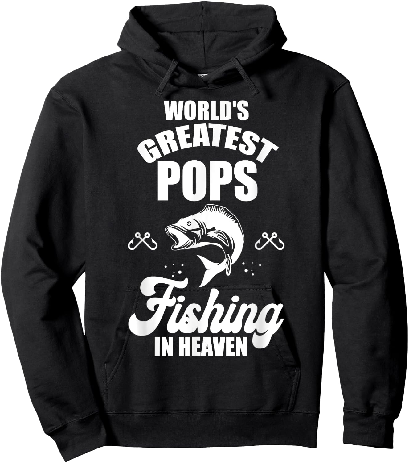 World Greatest Pops is Fishing in Heaven Fisherman Family Hoodie - Hoodie | Black