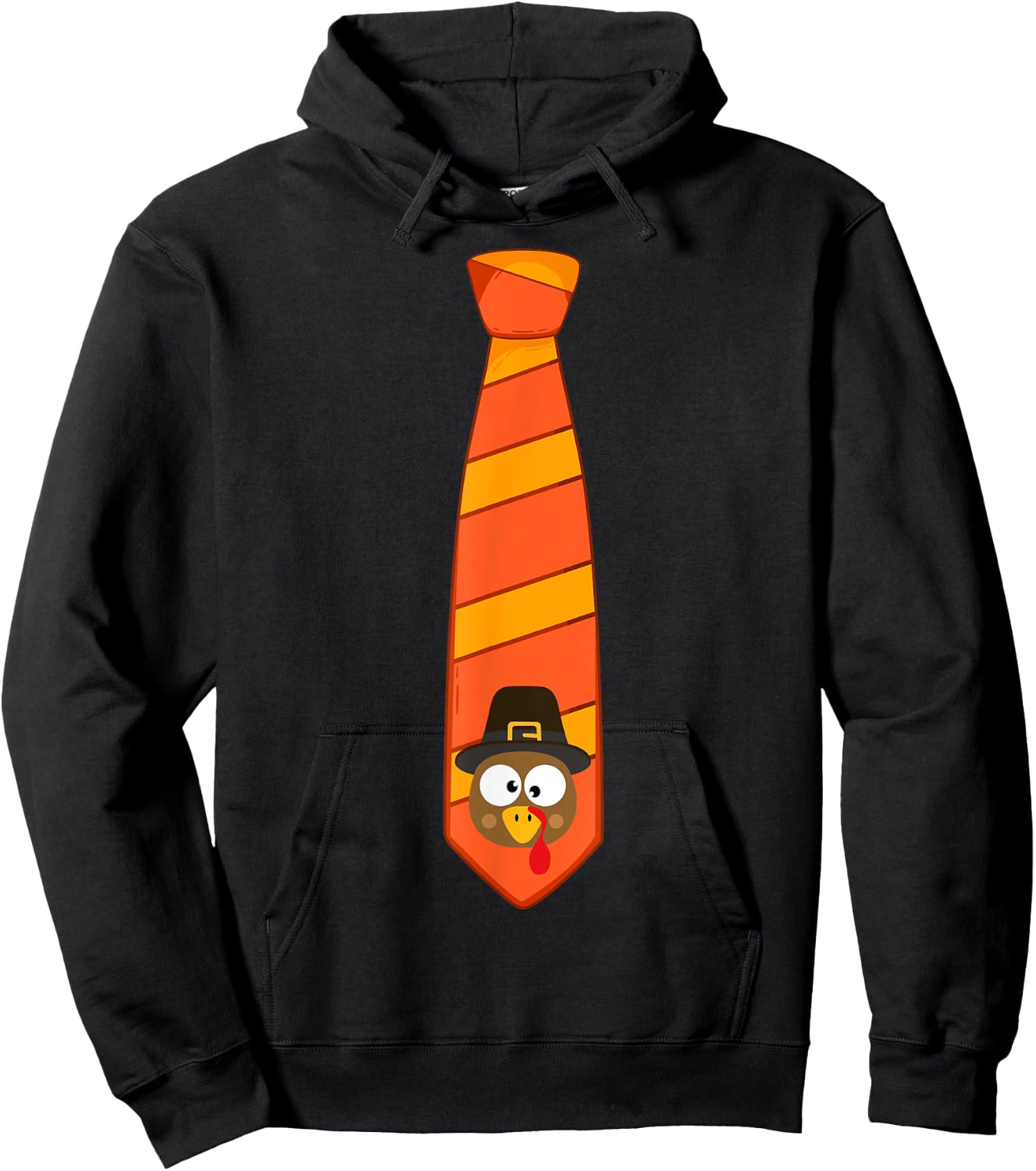 Funny thanksgiving tie with turkey for family dinner Hoodie - Hoodie | Black