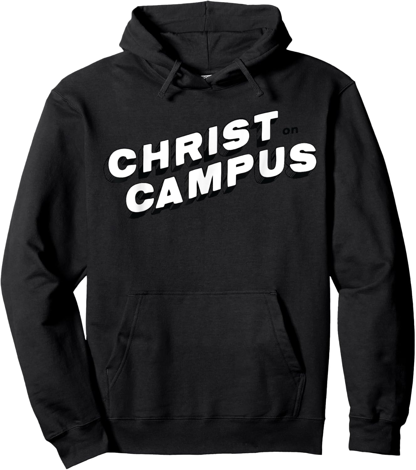 Christ on Campus- White Logo Hoodie - Hoodie | Black