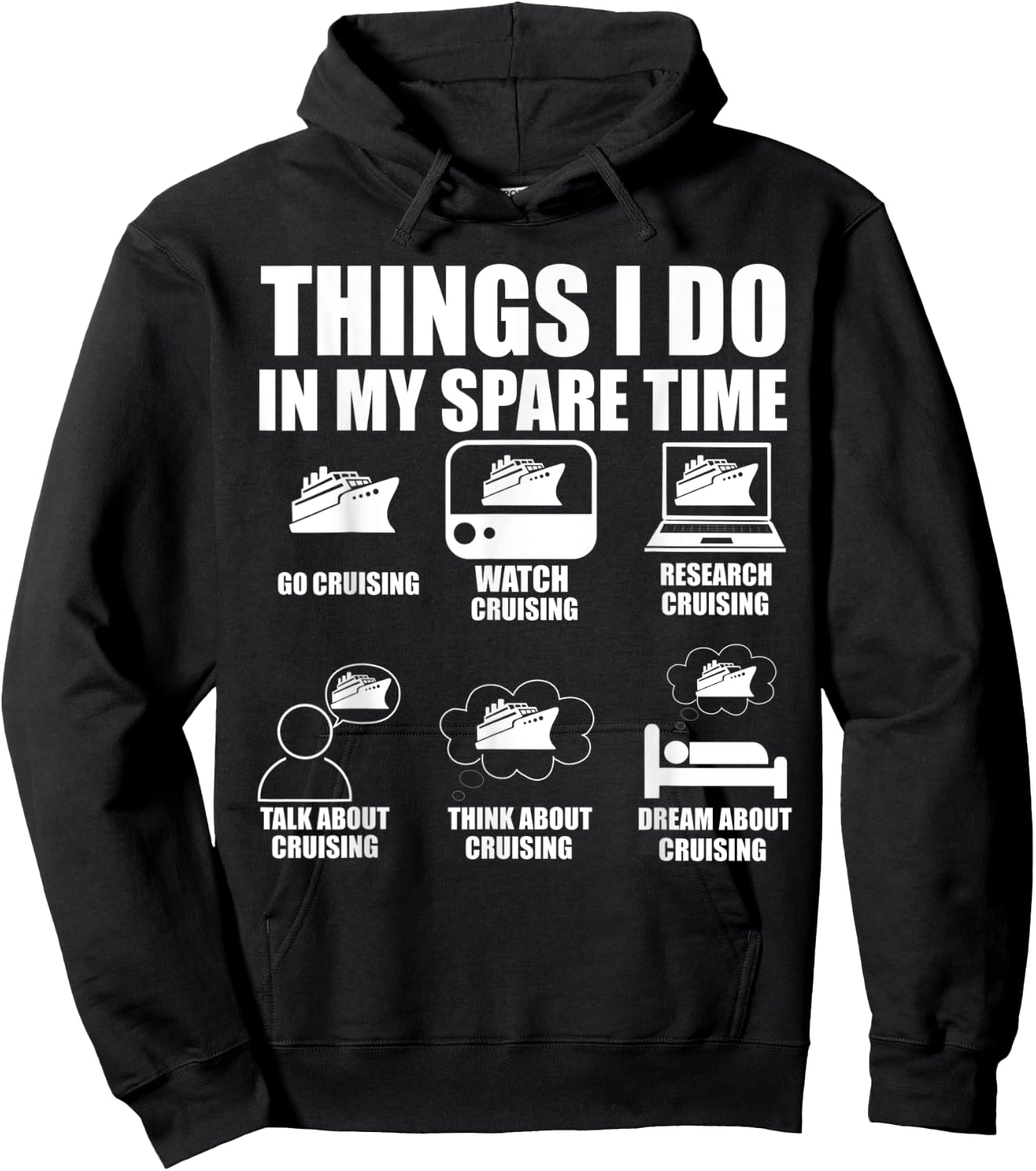 Things I Do In My Spare Time Cruising Cruise Hoodie - Hoodie | Black
