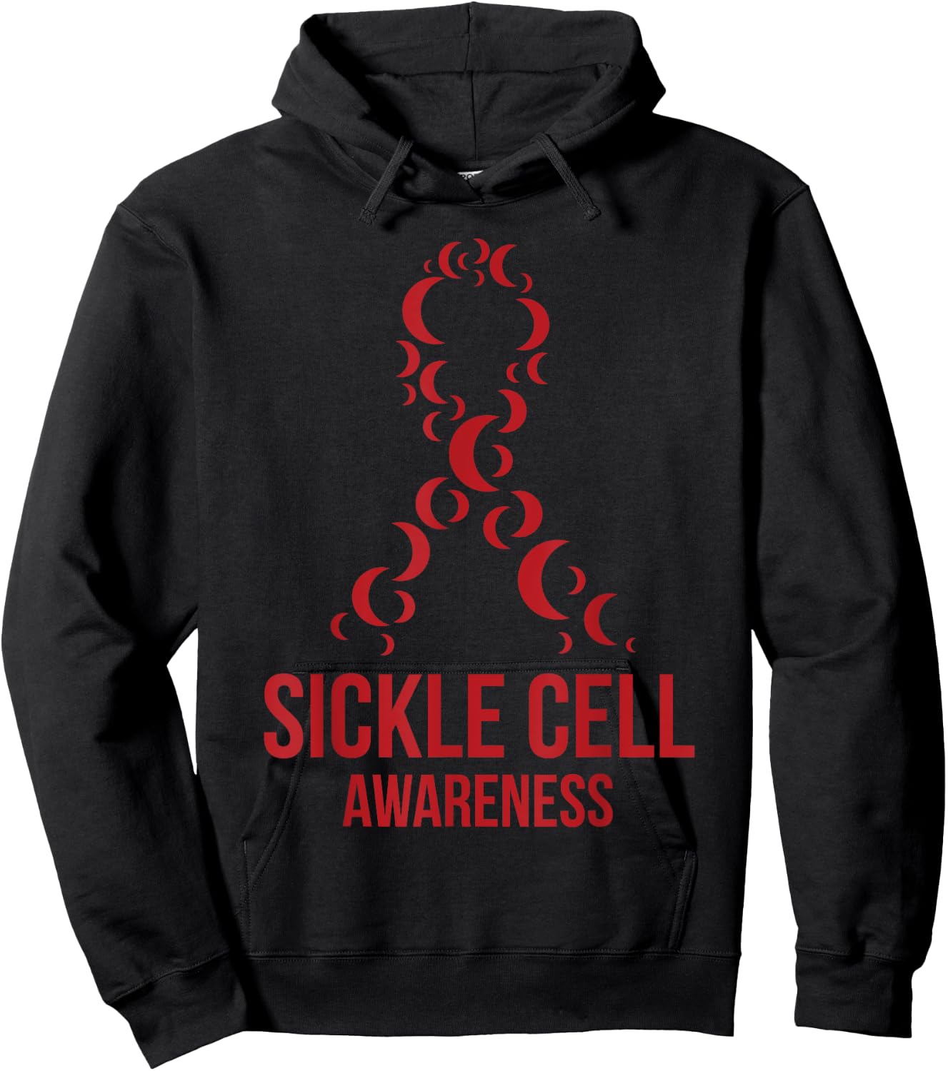 I Wear Burgundy Ribbon Sickle Cell Awareness September Hoodie - Hoodie | Black