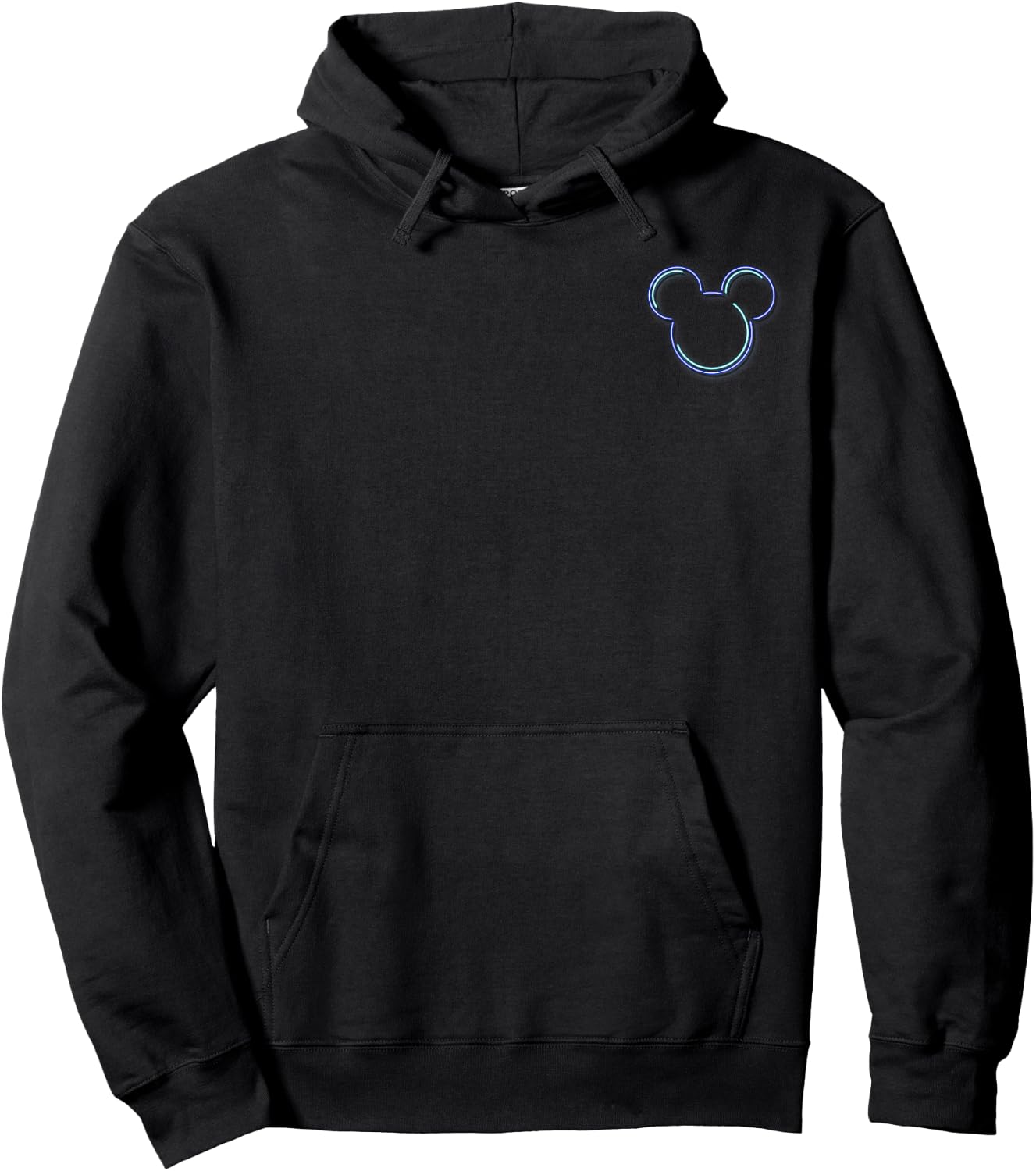 Disney Mickey and Friends Mickey Neon Outline Front & Back Hoodie - Hoodie | Black
