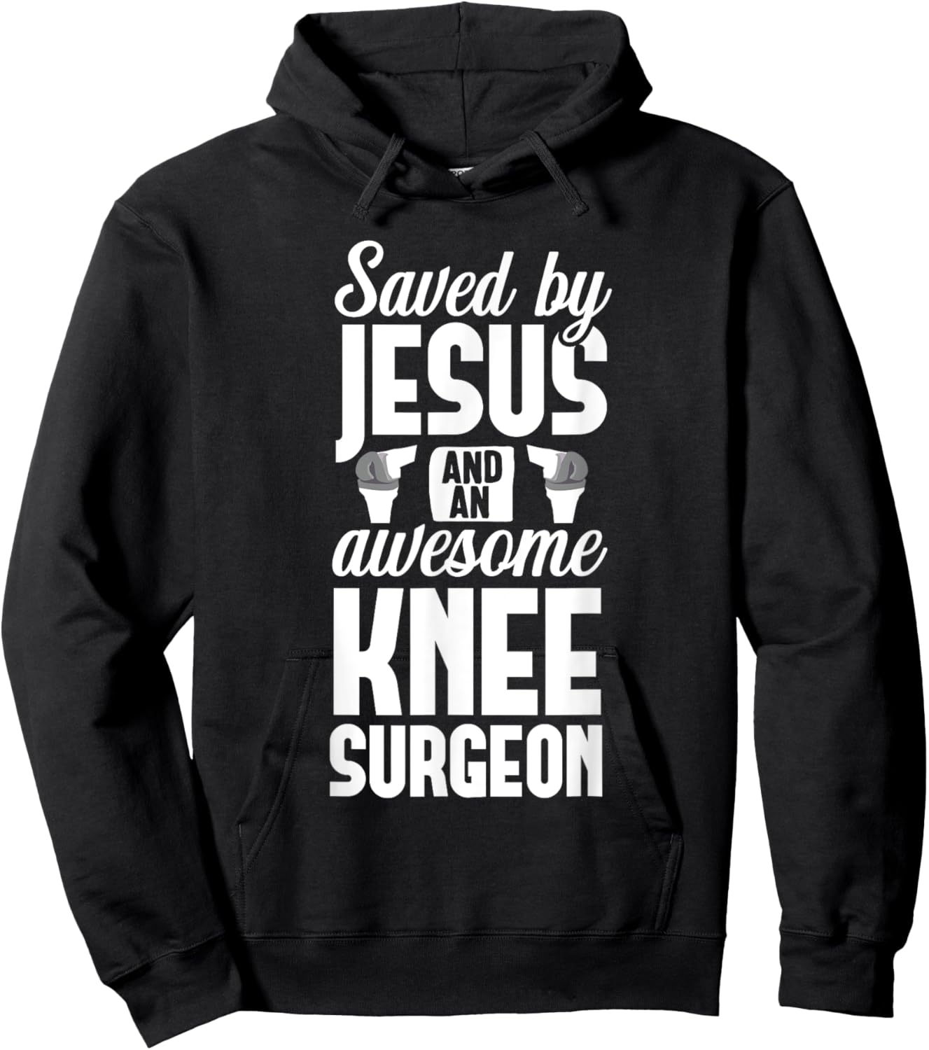 Knee Replacement Jesus Surgeon Therapy Surgery Recovery Hoodie - Hoodie | Black