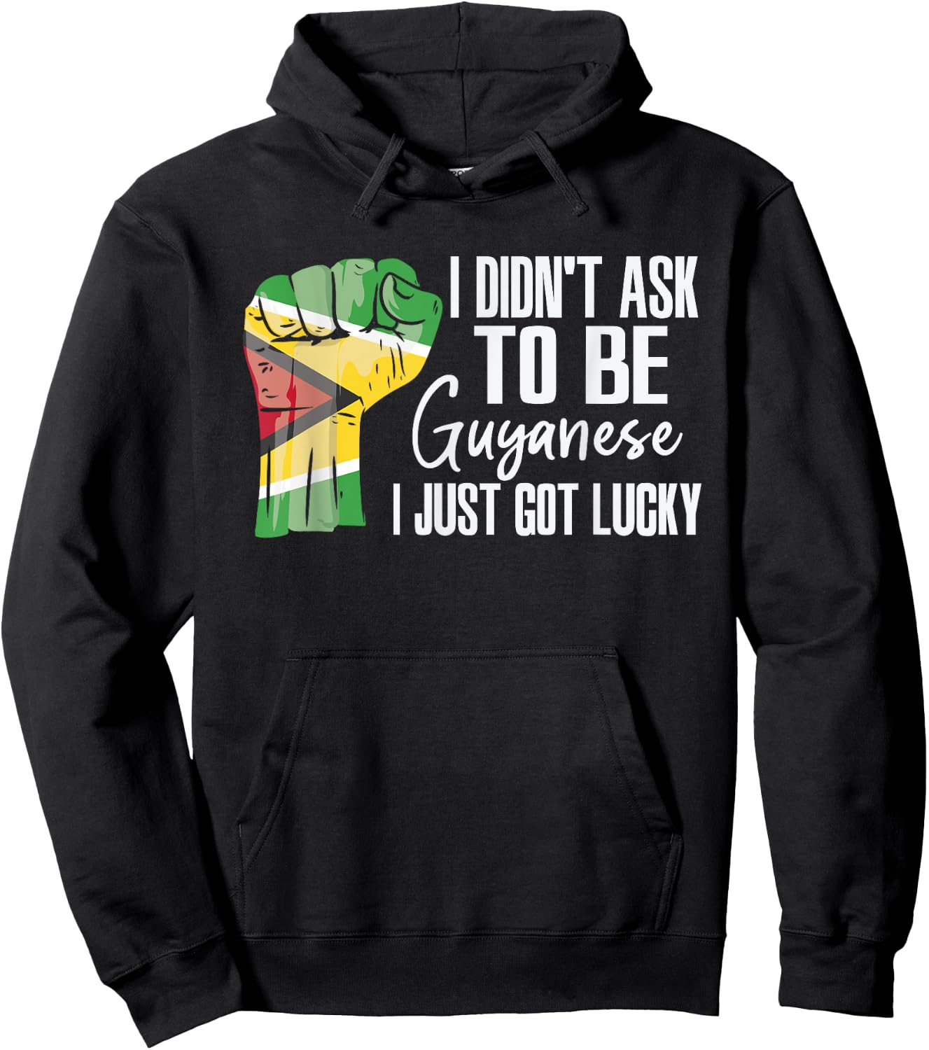 Guyanese Guyana Flag Grown Guyanese Roots Patriot Hoodie - Hoodie | Black