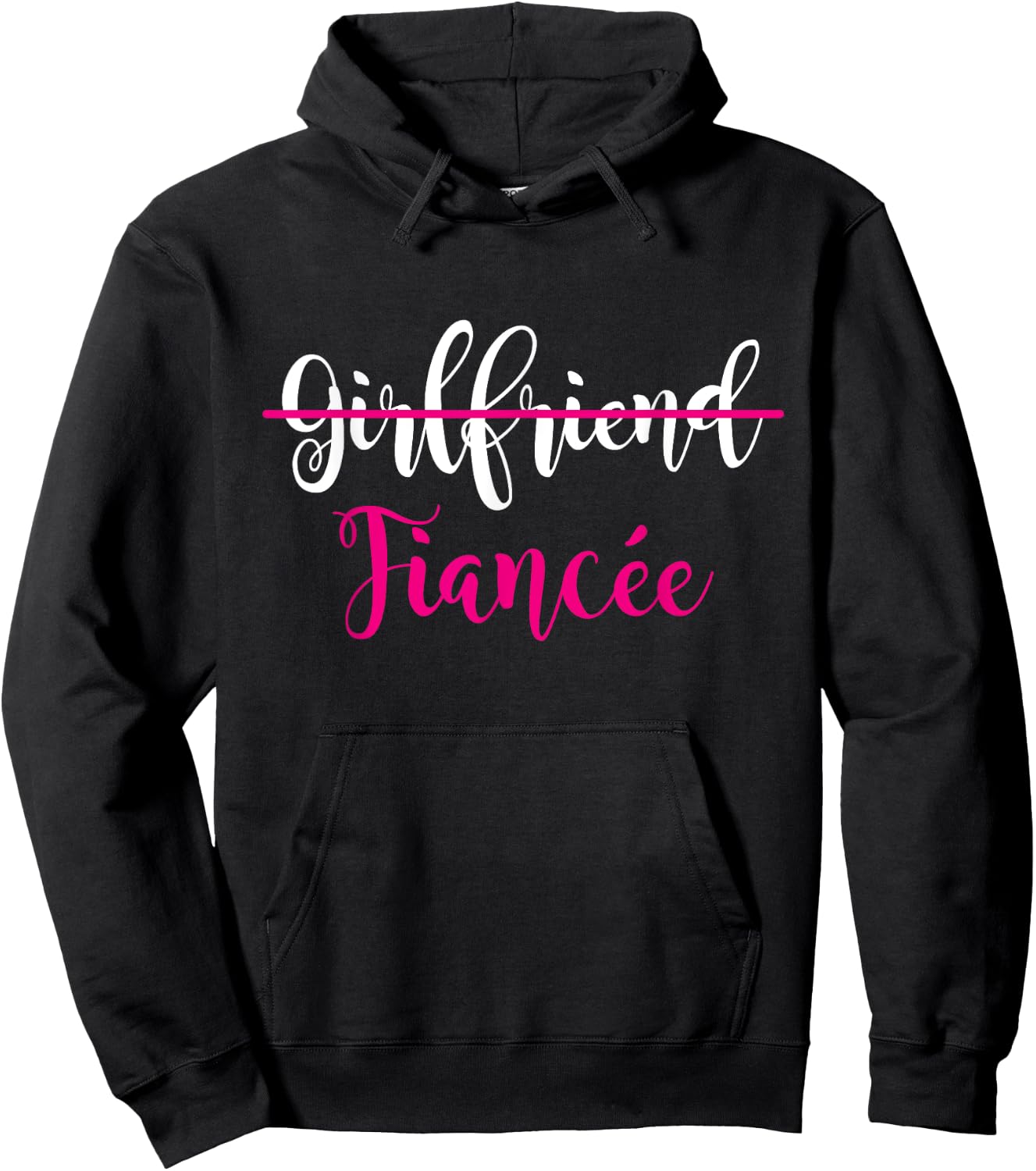 Girlfriend Fiancee Shirt Engagement Party Couple Fiancee Hoodie - Hoodie | Black