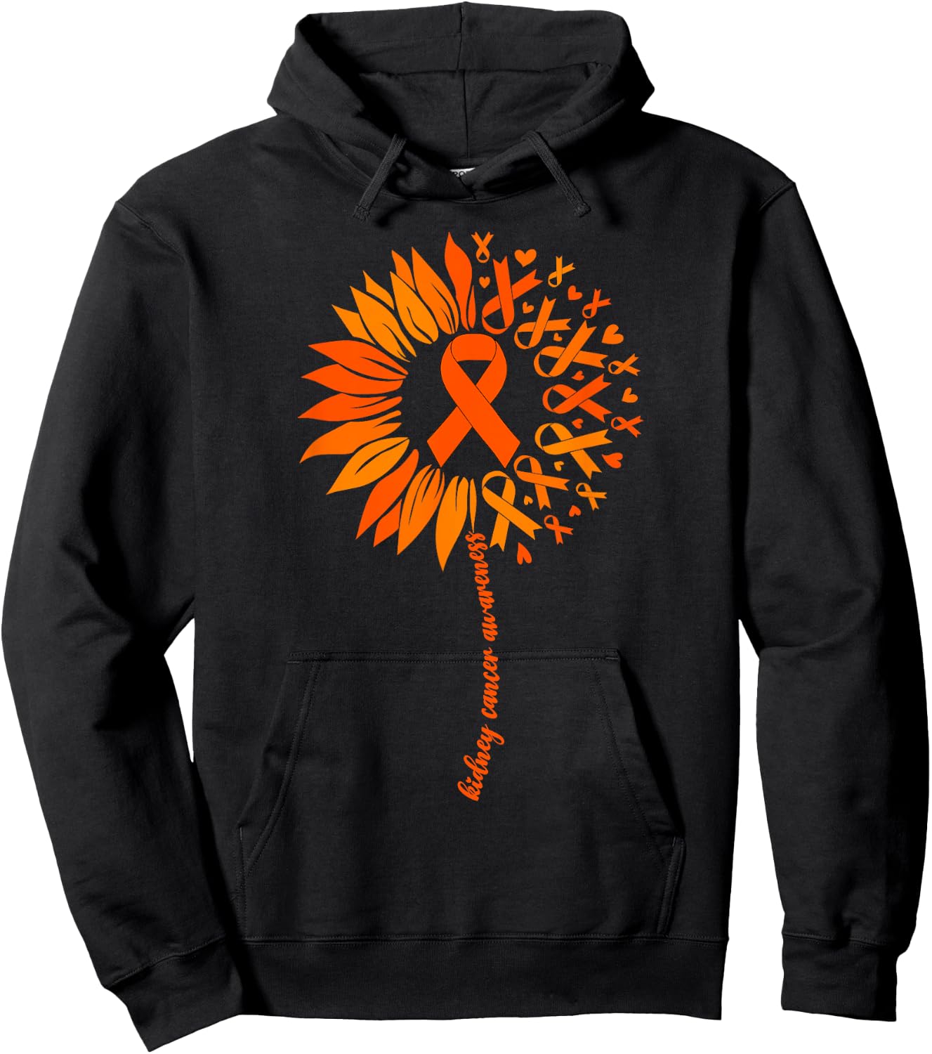 Kidney Cancer Awareness Men Ribbon Kidney Cancer Hoodie - Hoodie | Black
