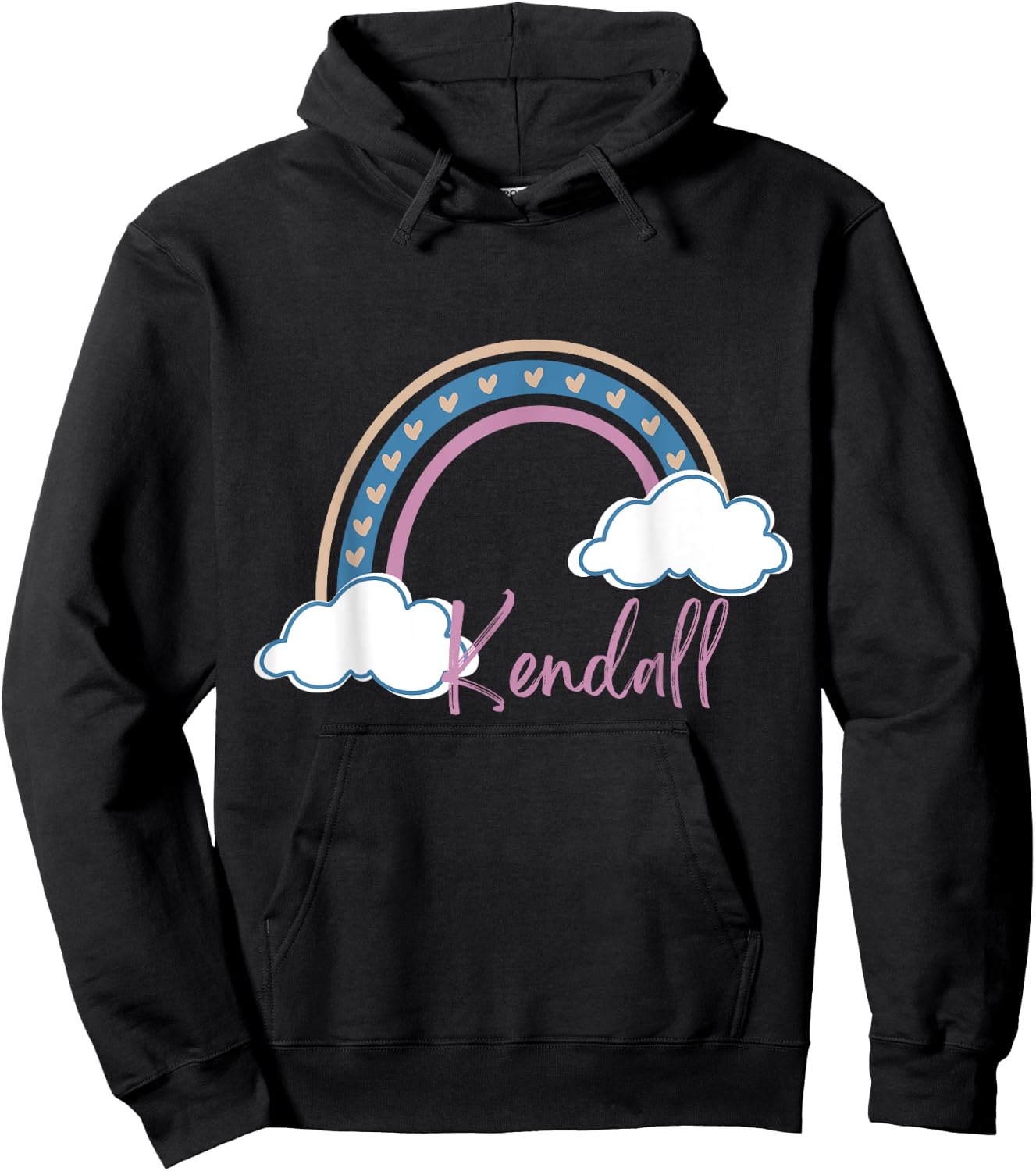 Kendall Name tag Girl Boho Rainbow Pink Kendall Rainbow Hoodie - Hoodie | Black