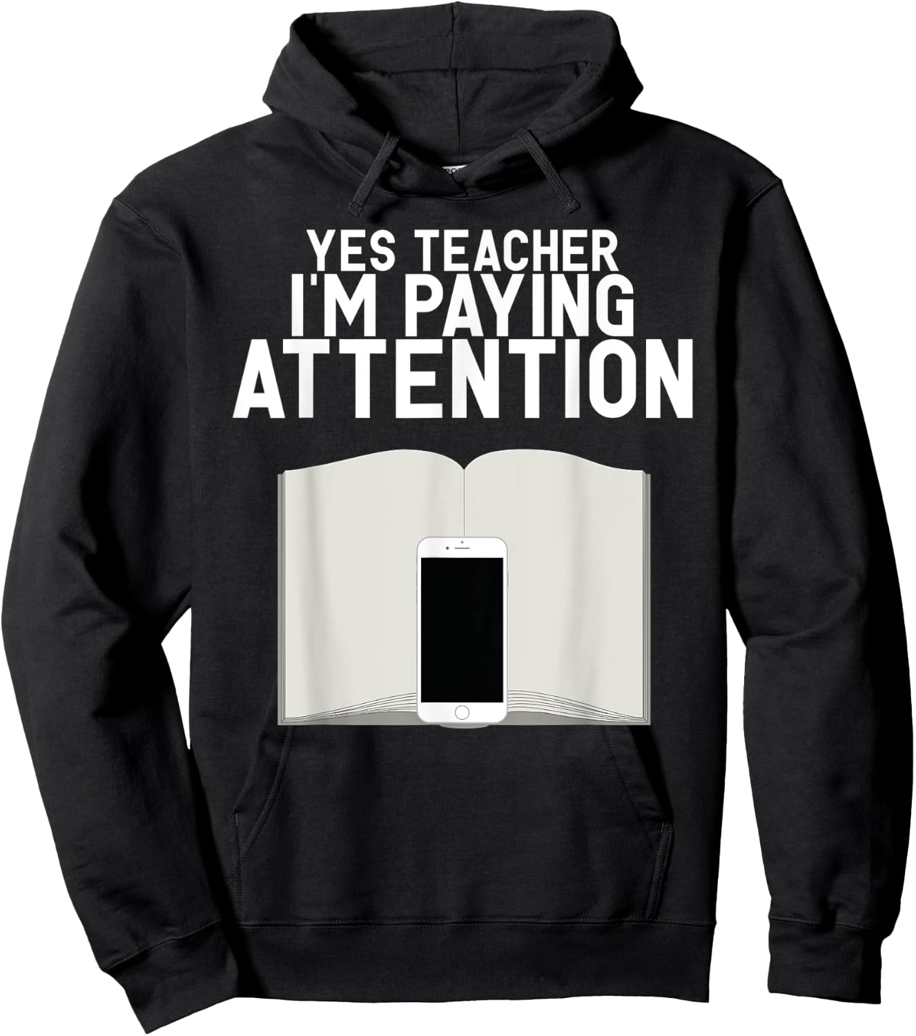 Yes Teacher I Am Paying Attention Funny Anti School Supplies Hoodie - Hoodie | Black