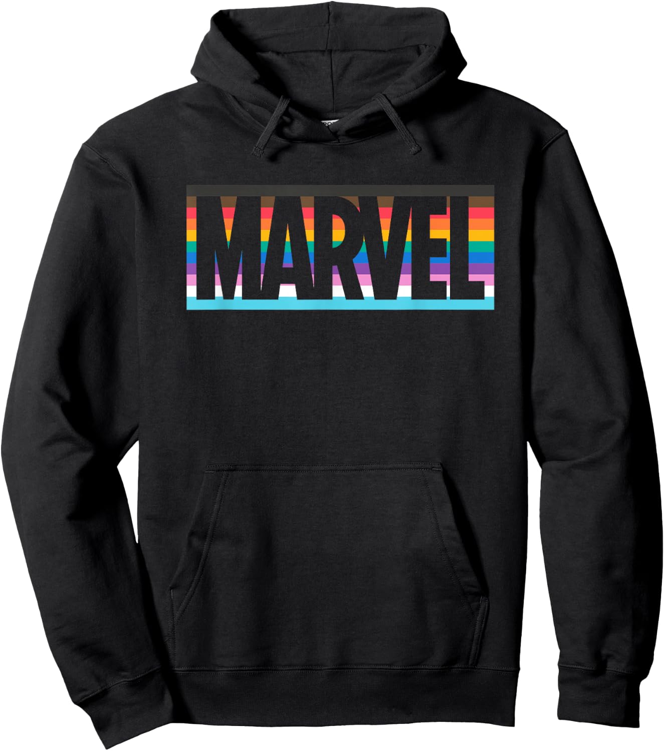 Marvel Pride Inclusive Rainbow Colors Logo Hoodie - Hoodie | Black