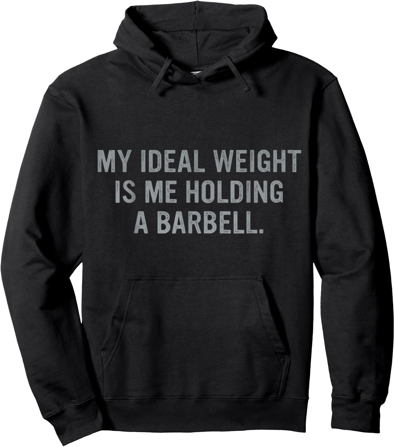 My Ideal Weight Is Me Holding A Barbell Quote Hoodie - Hoodie | Black