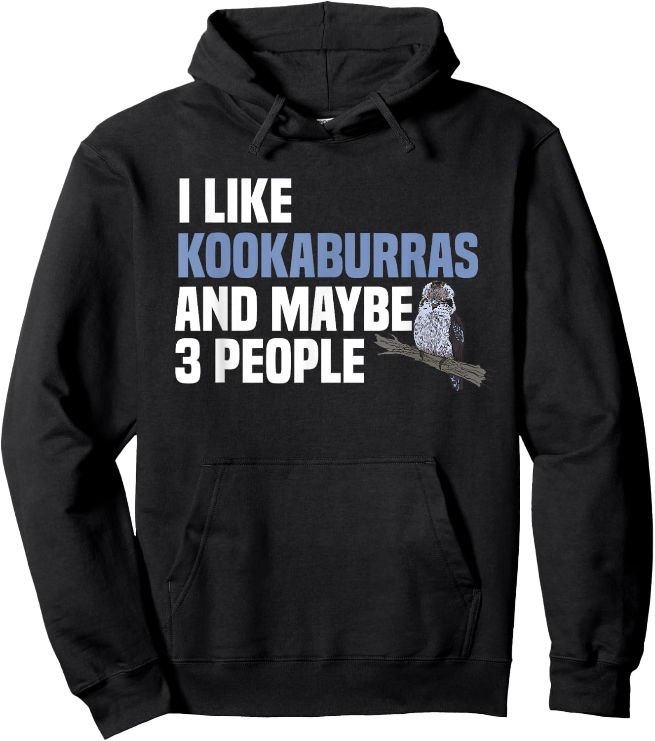 Kookaburra Introverted Kingfisher Birdwatcher Ornithologist Hoodie - Hoodie | Black