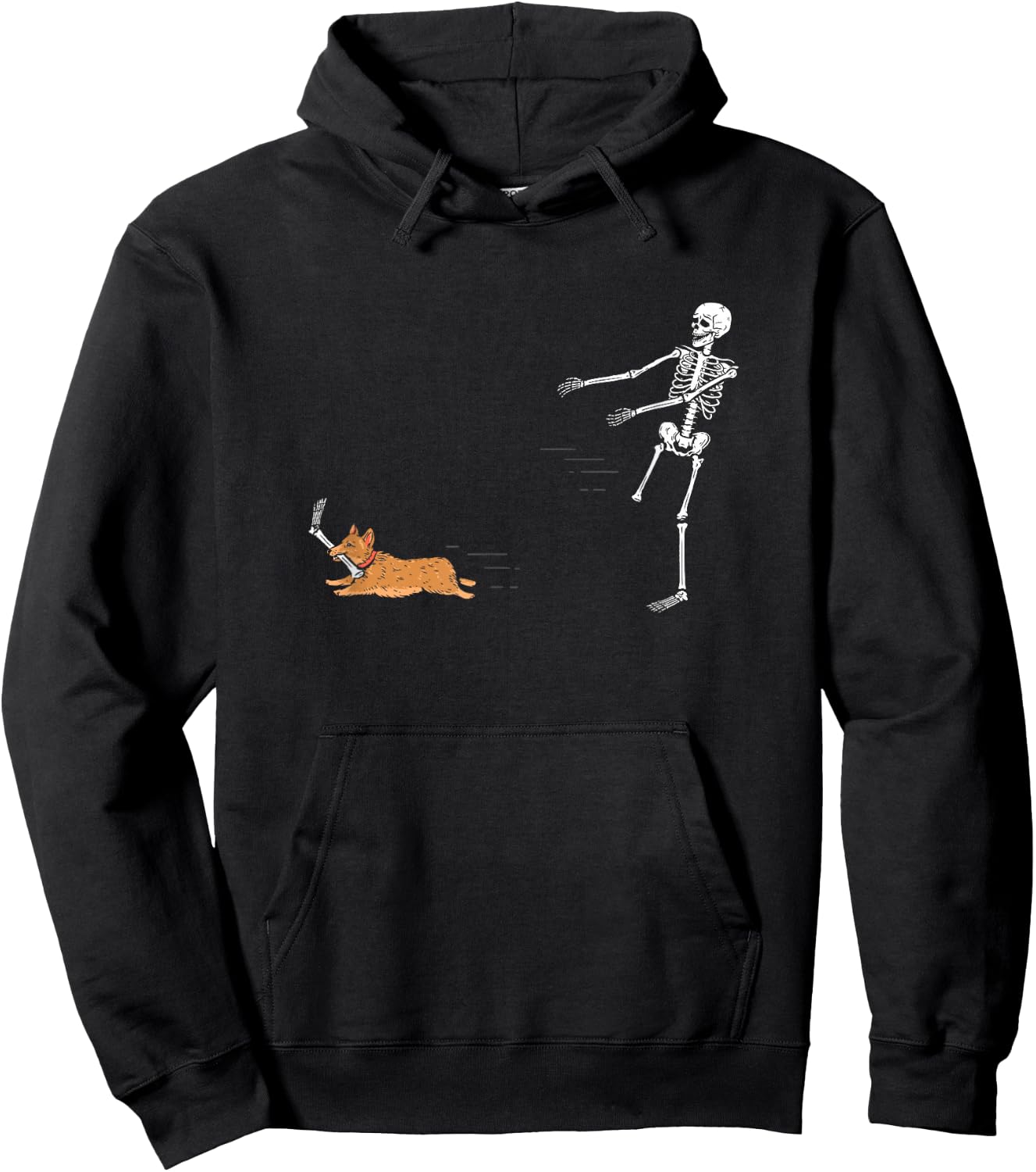 Cute Corgi Dog | Funny Skeleton Halloween Hoodie - Hoodie | Black