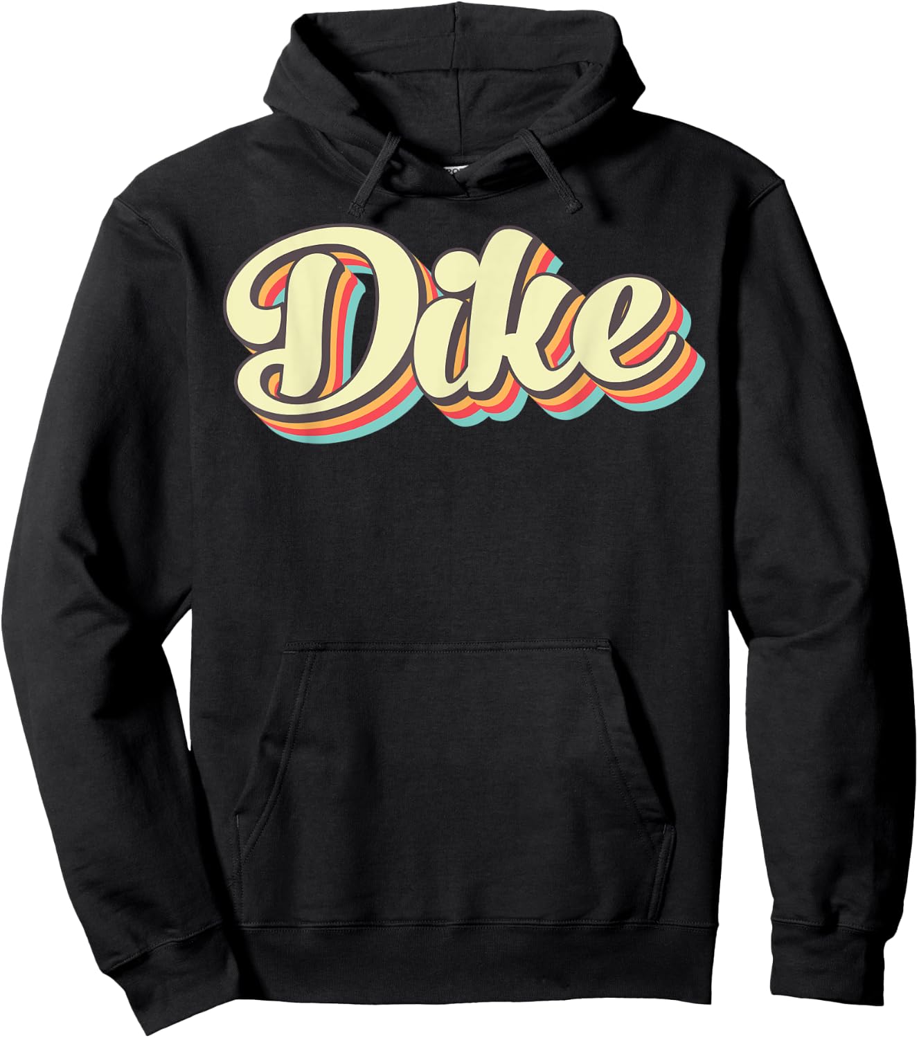 Dike Retro Art Baseball Font Vintage Hoodie - Hoodie | Black