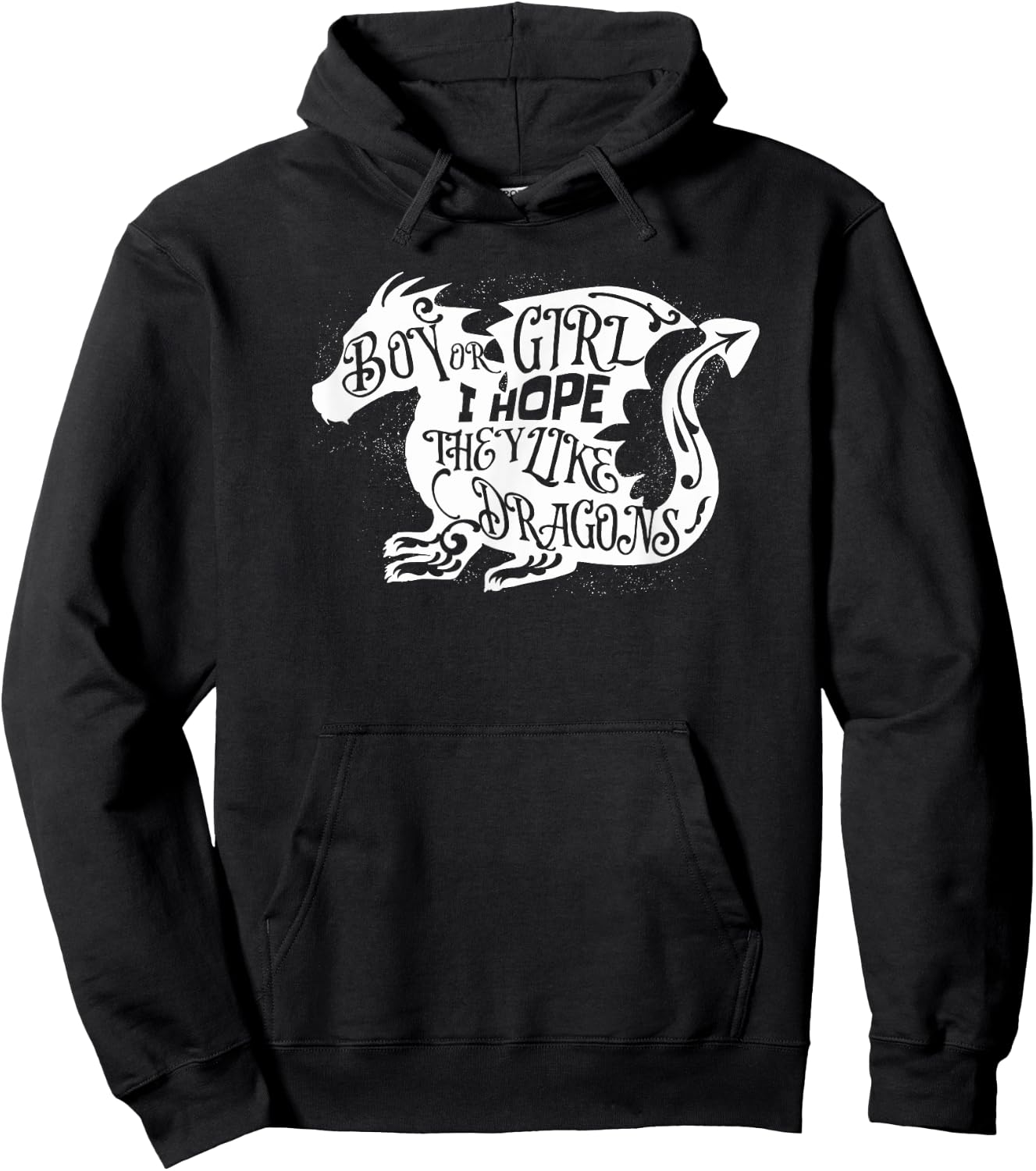 Gender Reveal Dragon Theme Party Boy or Girl Hoodie - Hoodie | Black