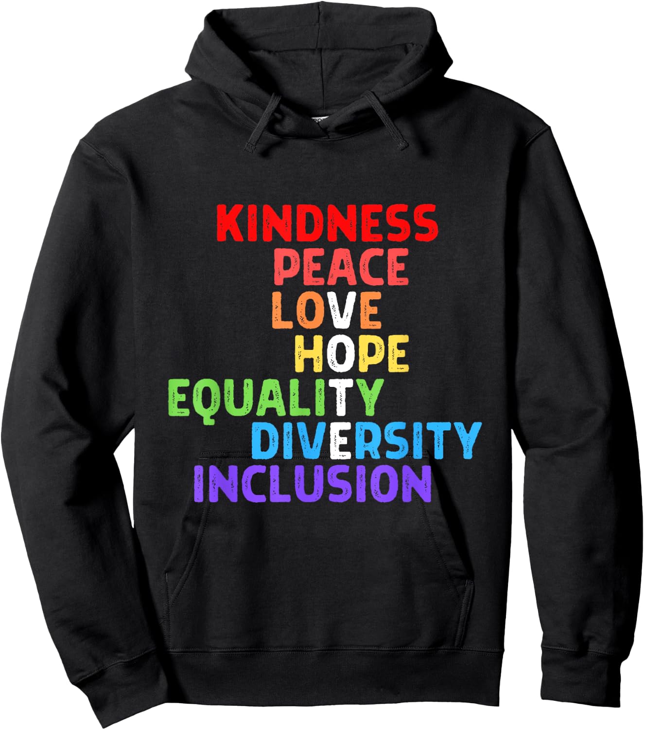 Vote Kindness Peace Equality Inclusion Diversity Human Right Hoodie - Hoodie | Black