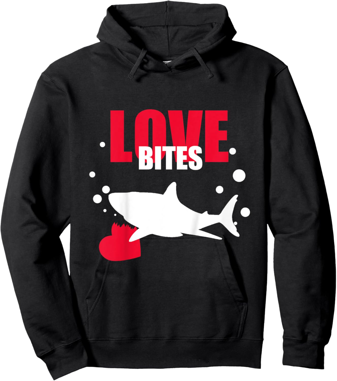 Kids Love Bites Toddler Valentines Day Shark Lover Boy Funny Hoodie - Hoodie | Black
