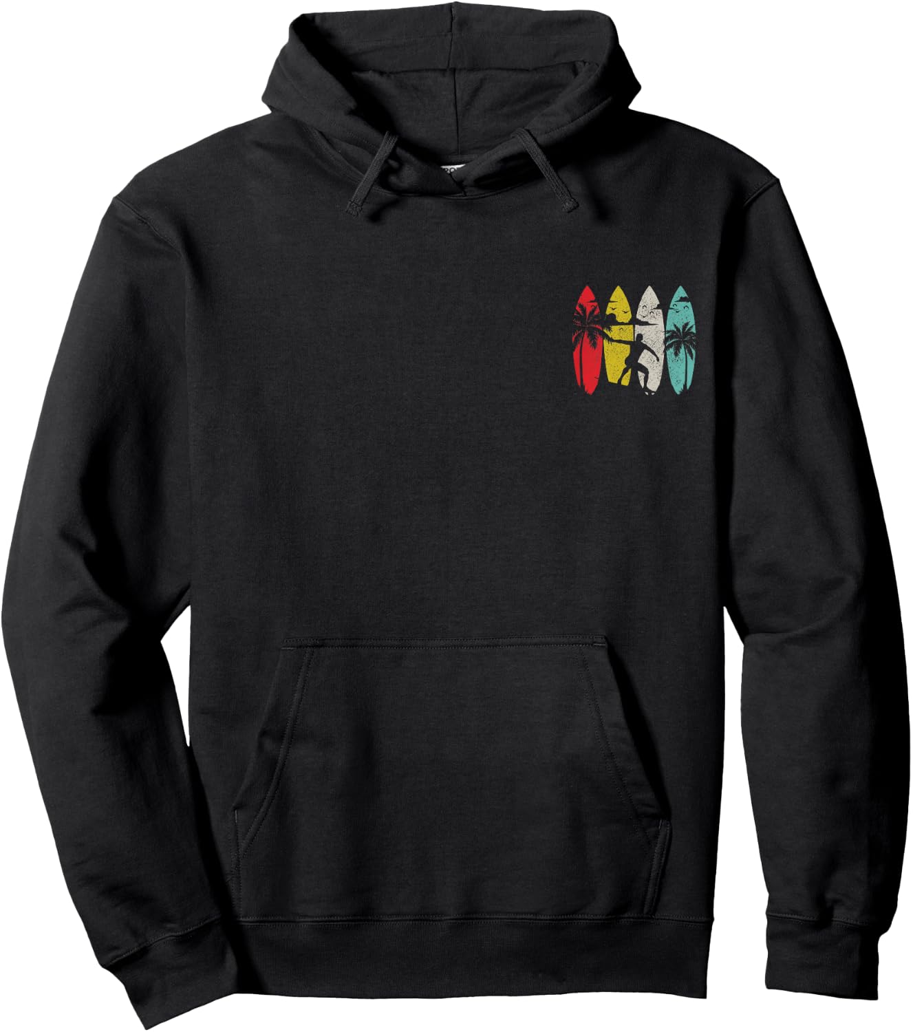 Surfer Surfboard Vintage Surfing Beach Summer Surf Hoodie - Hoodie | Black