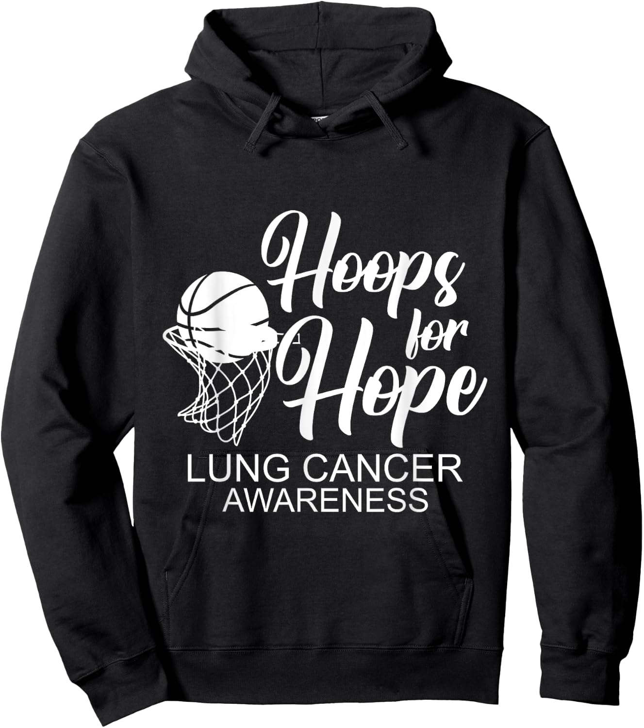Hoops For Hope Basketball Player Lung Cancer Awareness Hoodie - Hoodie | Black