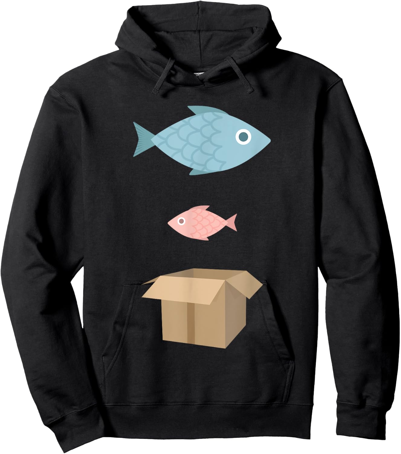 Big fish, little fish, cardboard box Hoodie - Hoodie | Black