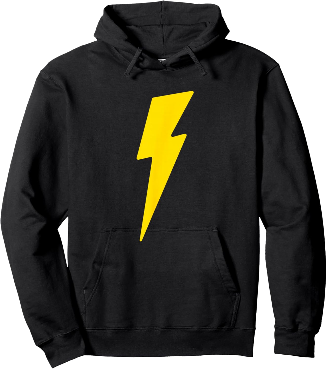 Simple Lightning Bolt | Yellow Thunder Bolt Graphic Hoodie - Hoodie | Black