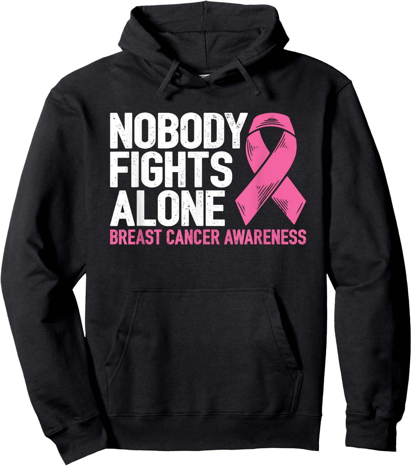 Breast Cancer Support Family Fight Breast Cancer Awareness Hoodie - Hoodie | Black